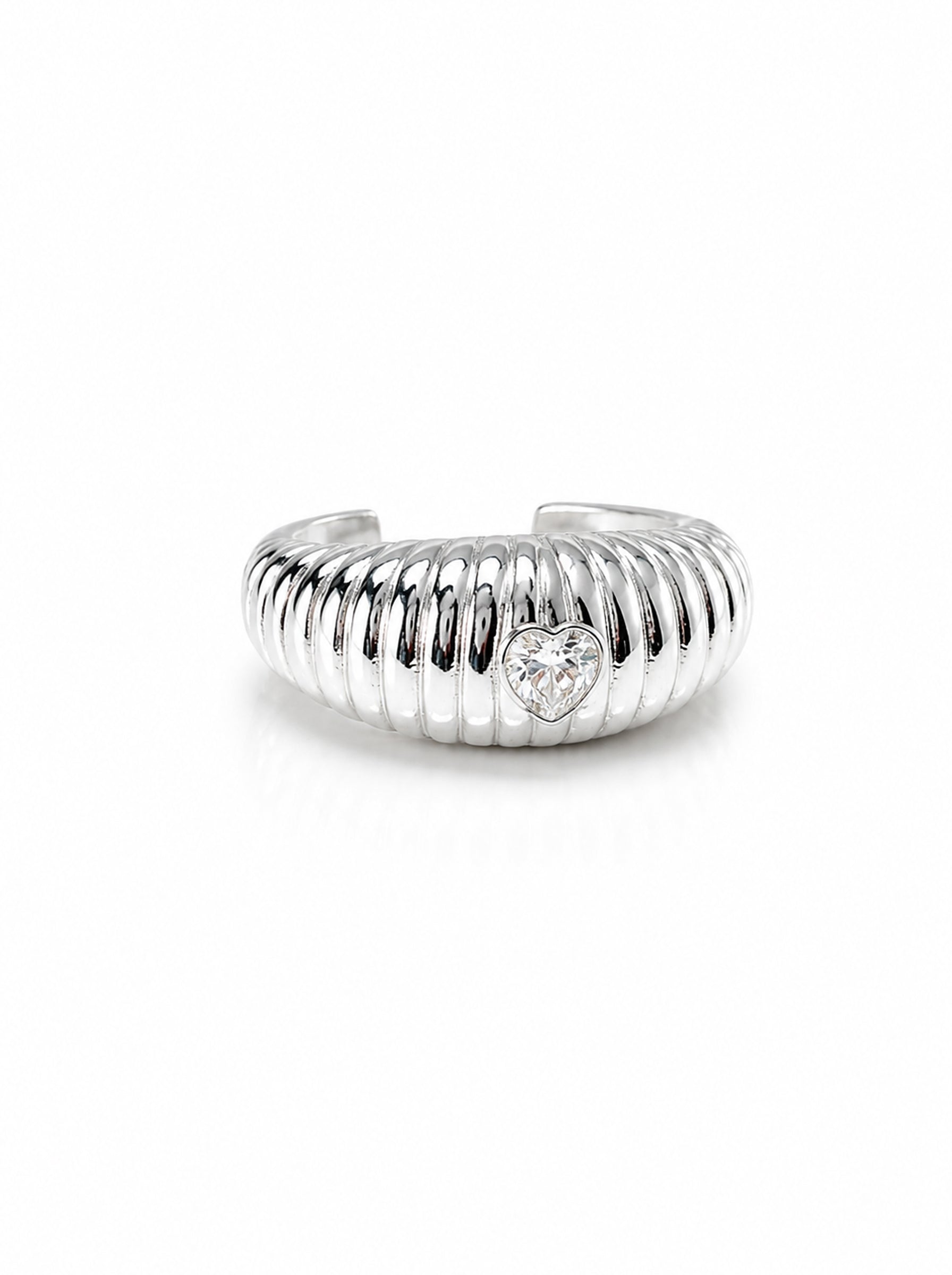 Heart Ribbed Ring