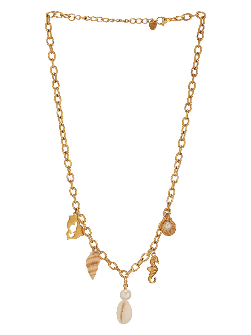 The full back view of Zelci's Seabreeze Charm Chain is shown in the picture