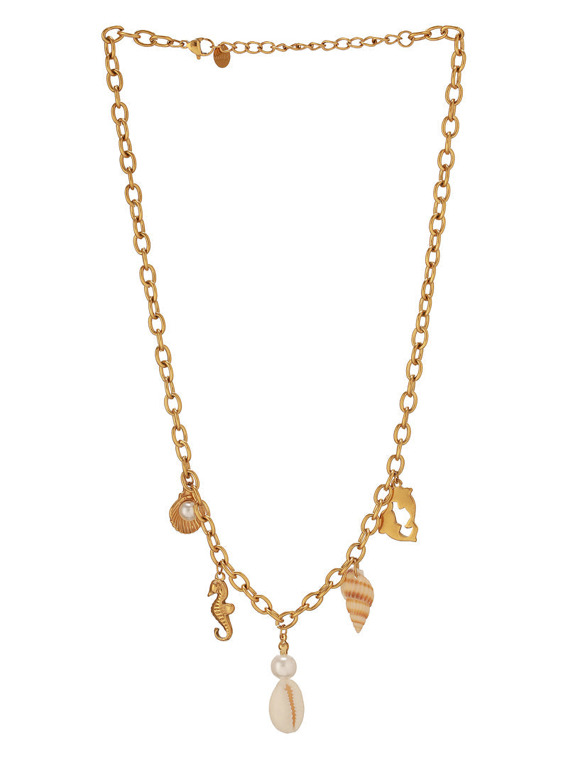 The full back view of Zelci's Seabreeze Charm Chain is shown in the picture