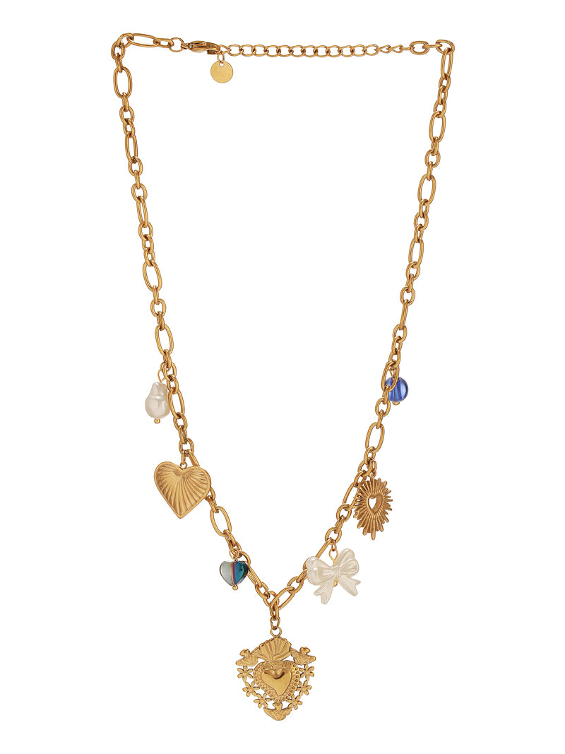 The image shows back view of Amora Charm Chain of Zelci