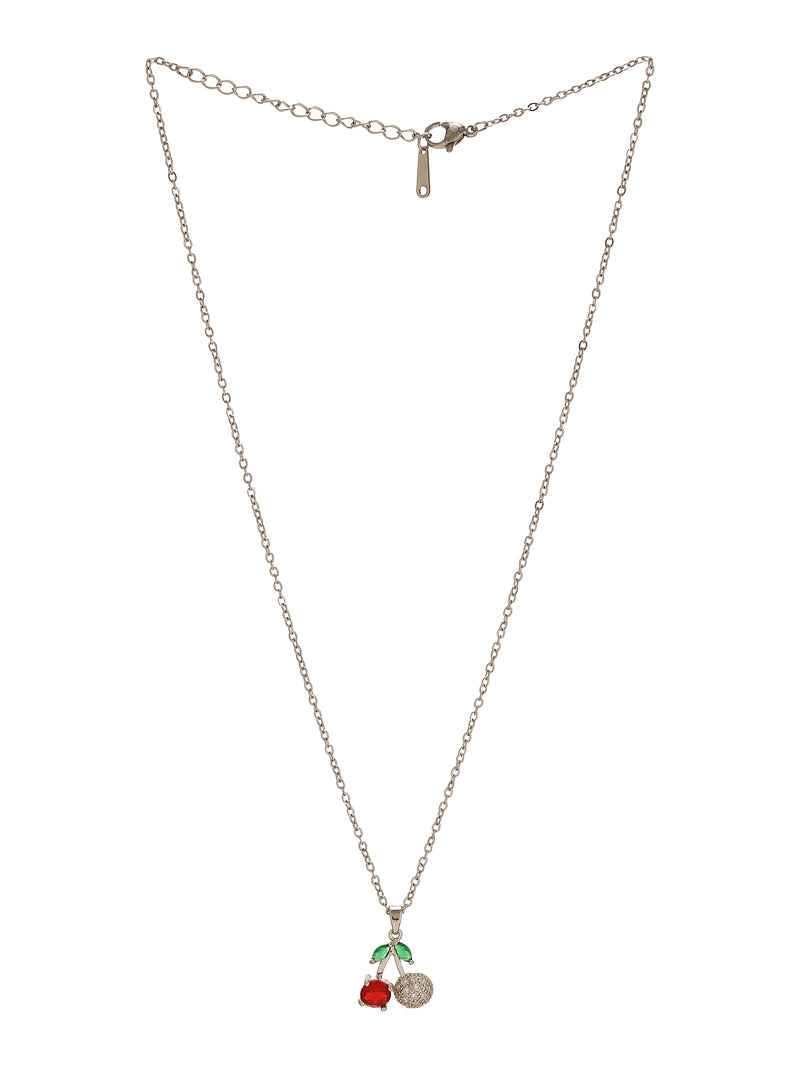 In the image, Zelci Cherry Spark Pendant has been displayed in white backdrop