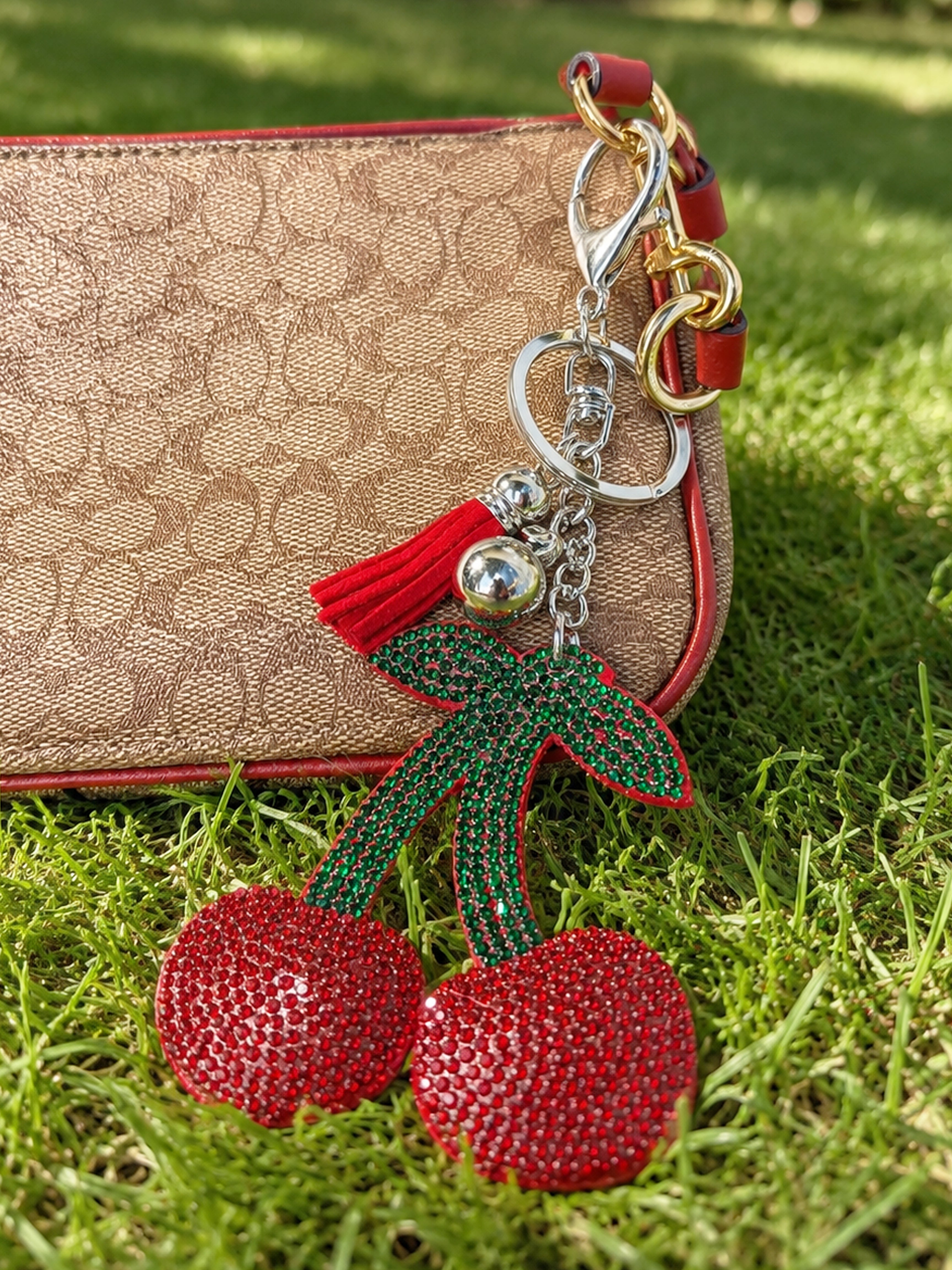 Cherry Shine Crystal Charm