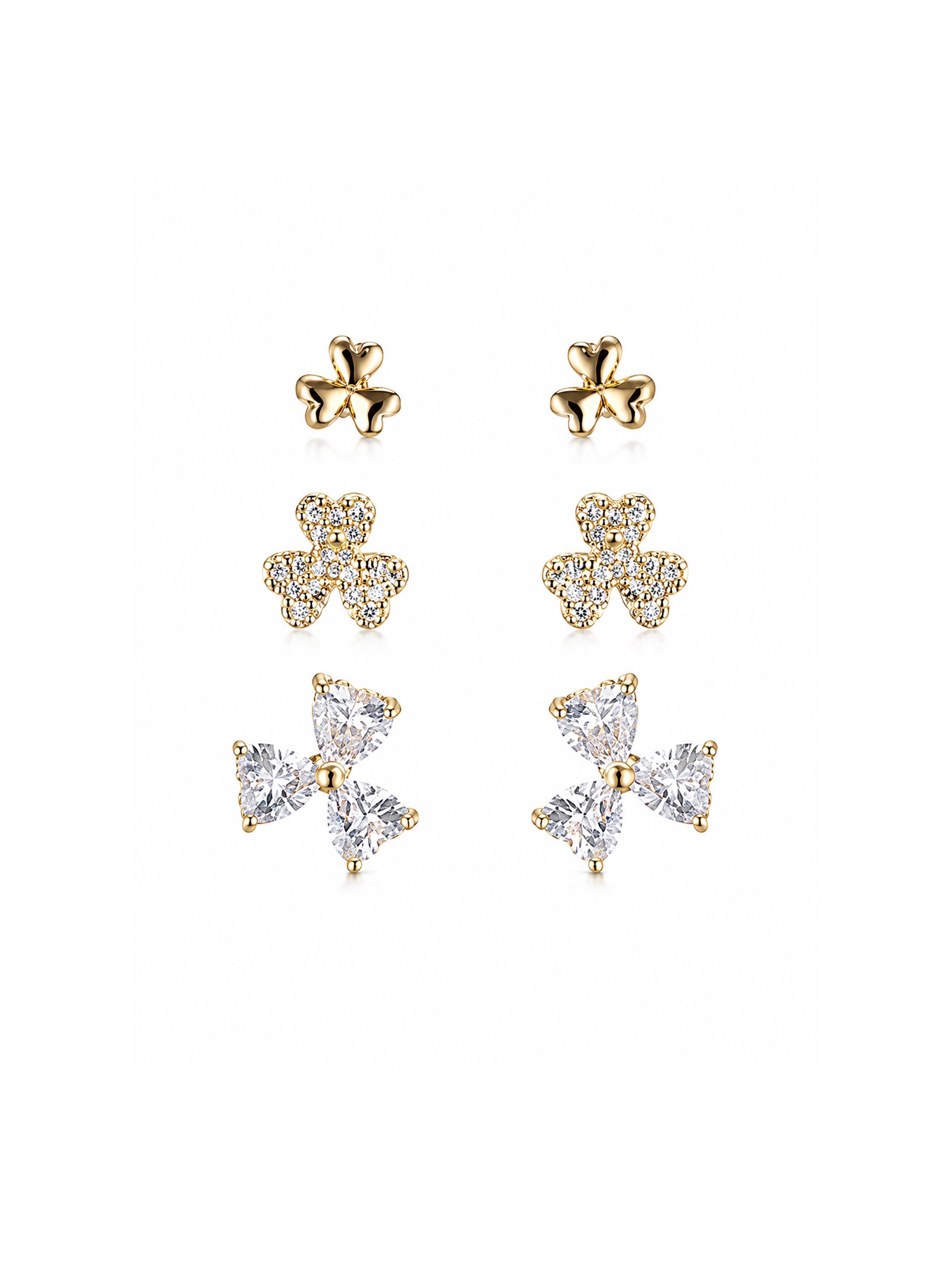 Mini Floral Studs (Set Of 3)