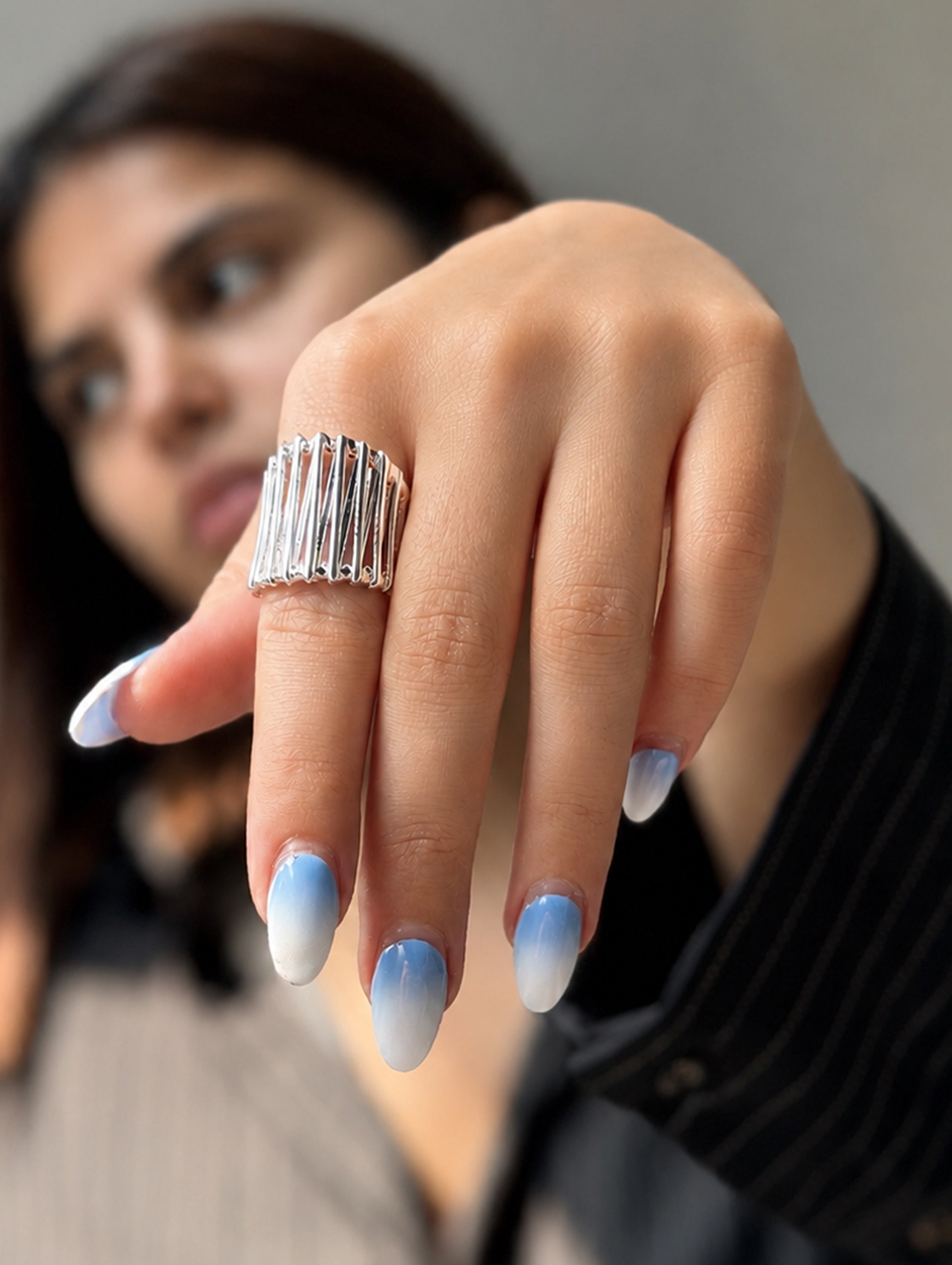 Silver Cage Ring