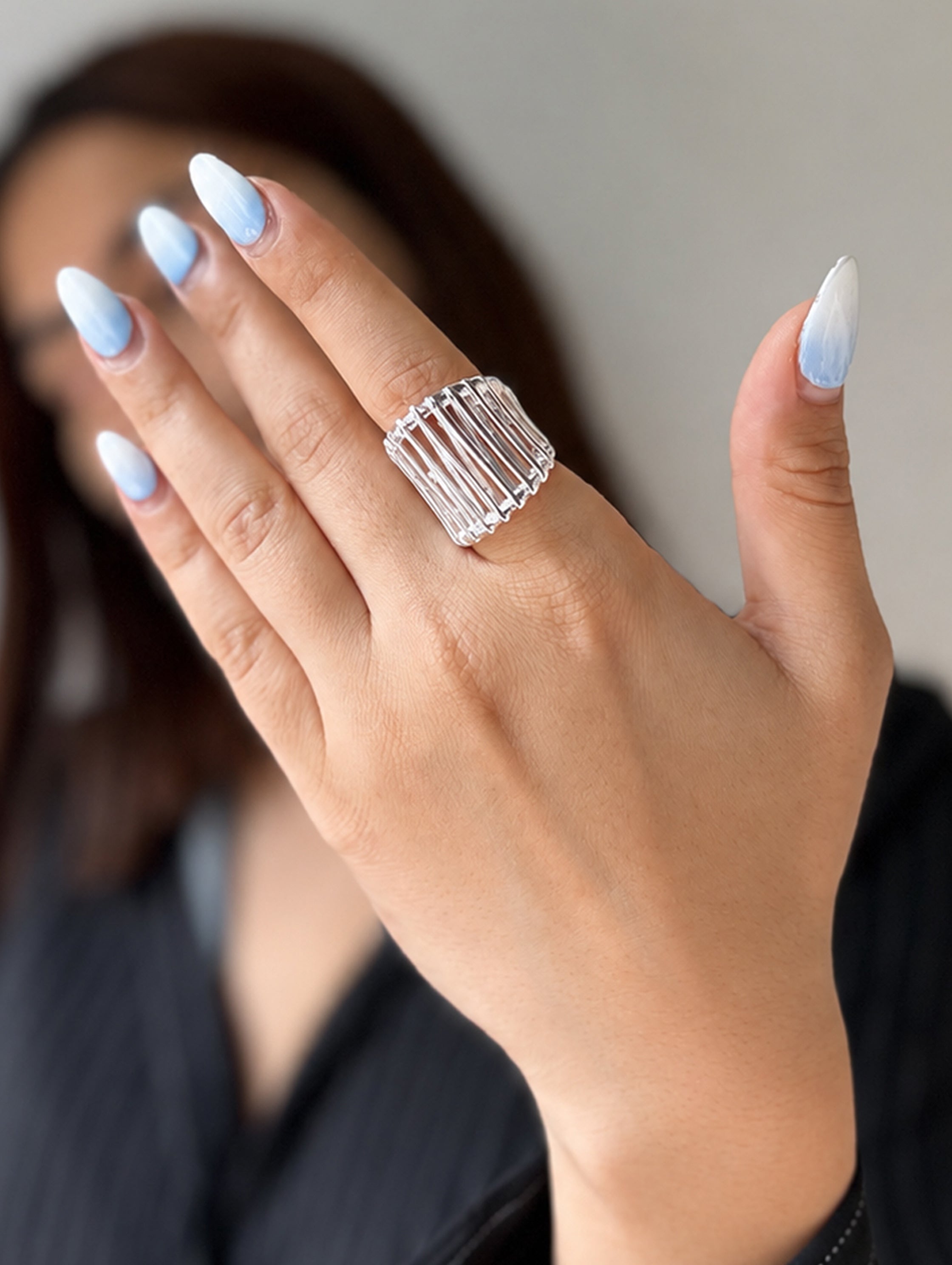 Silver Cage Ring