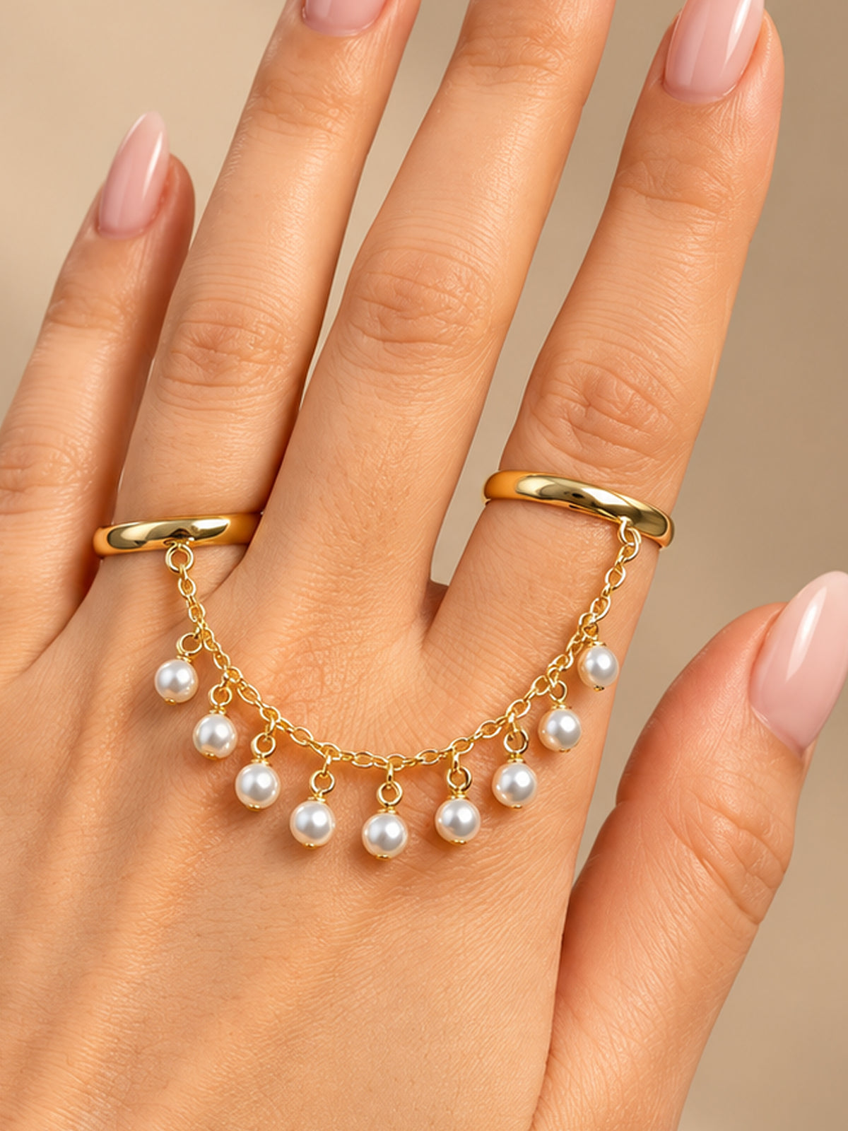 Lumière Pearl Chain Ring