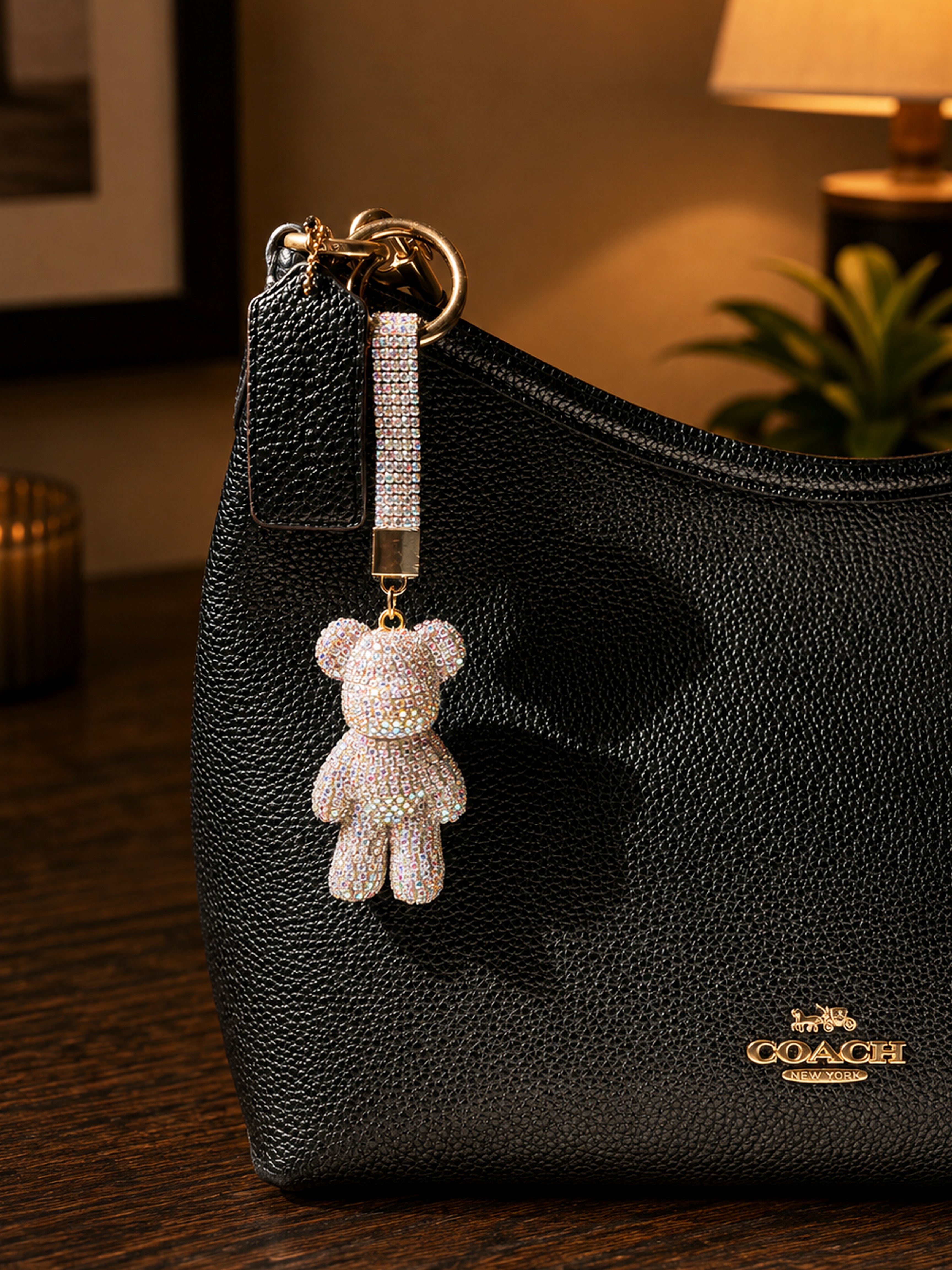 Frosted Bear Crystal Charm