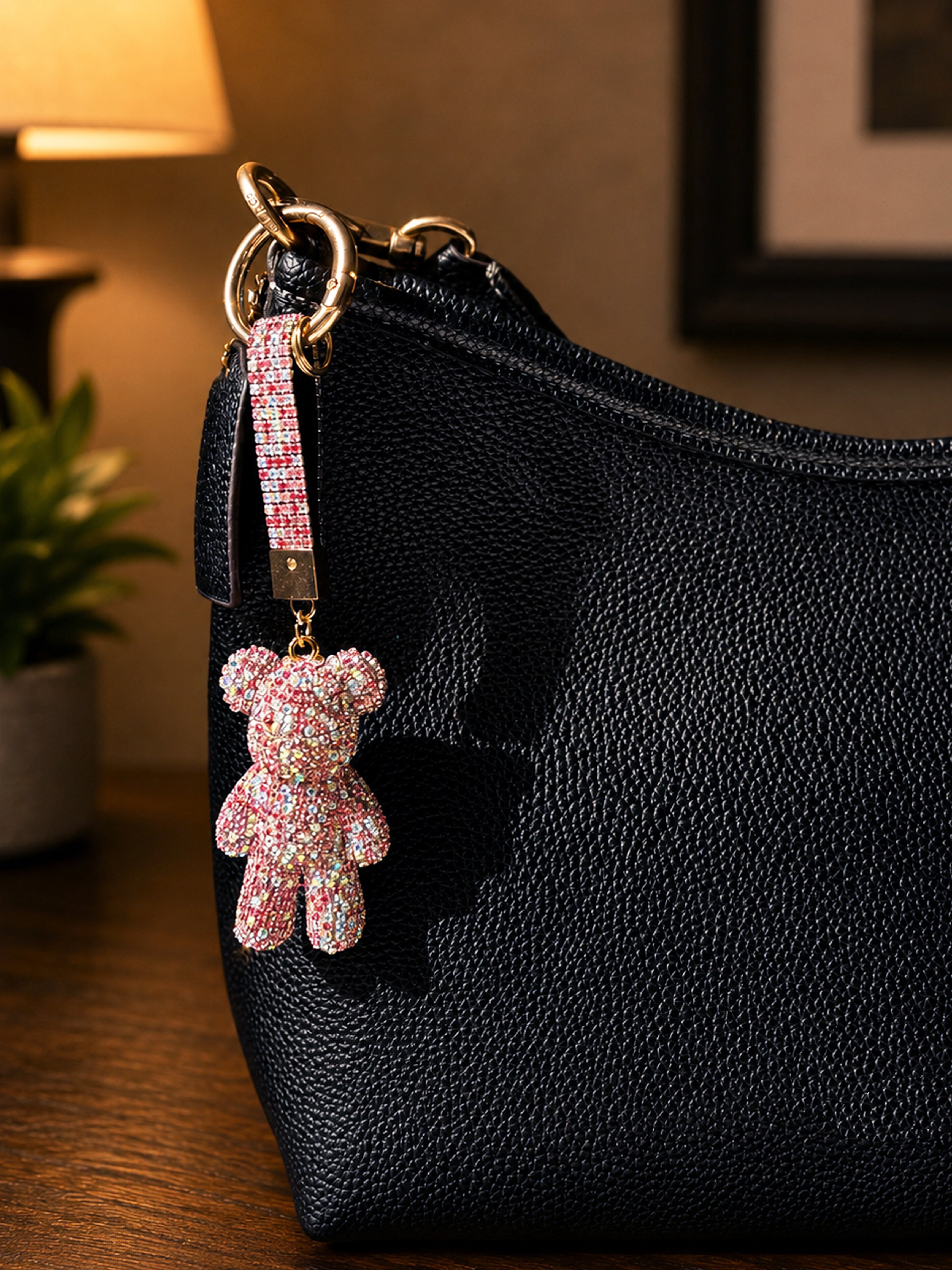 Frosted Bear Crystal Charm