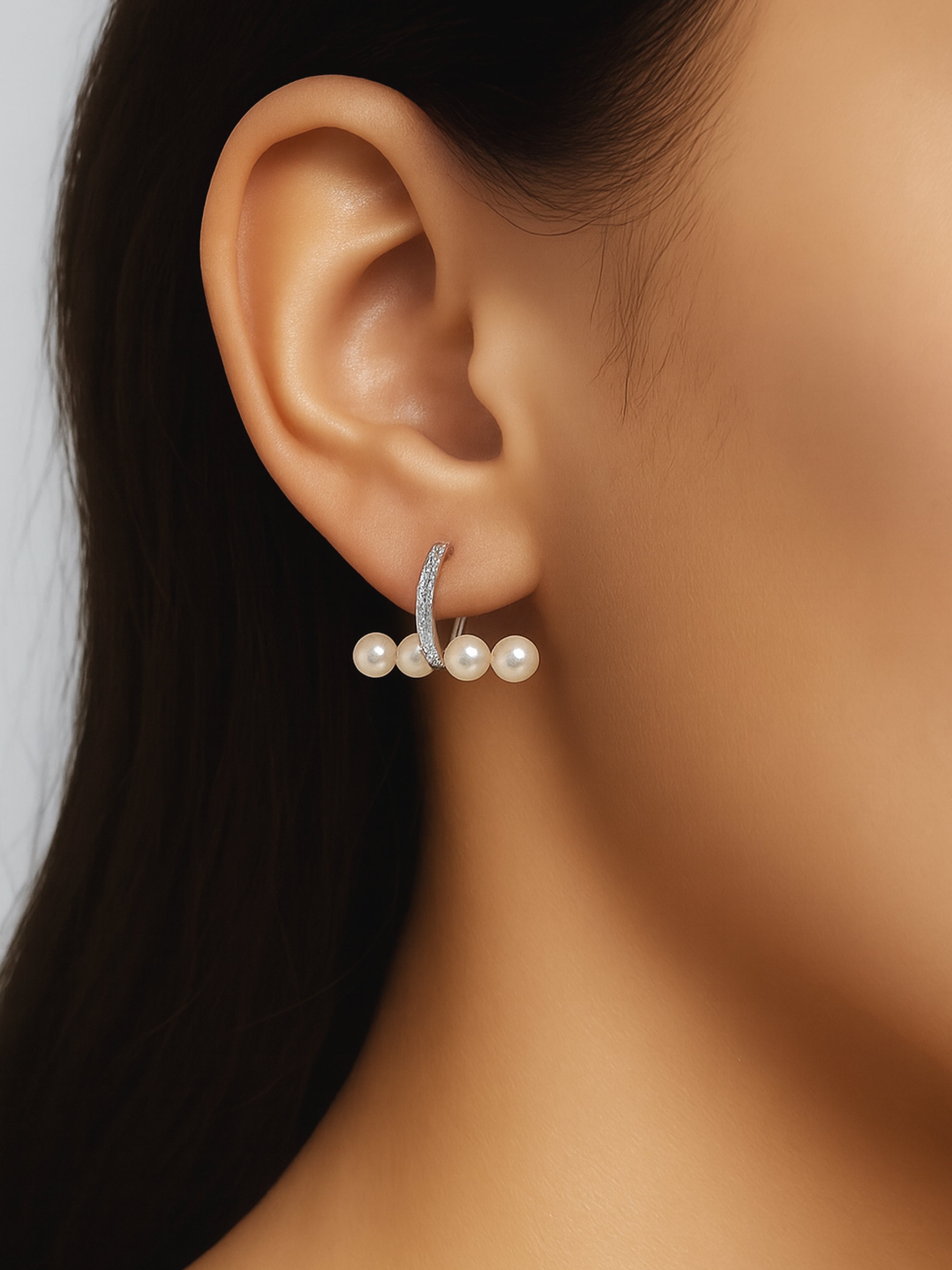 Moonlit Pearl Hoops