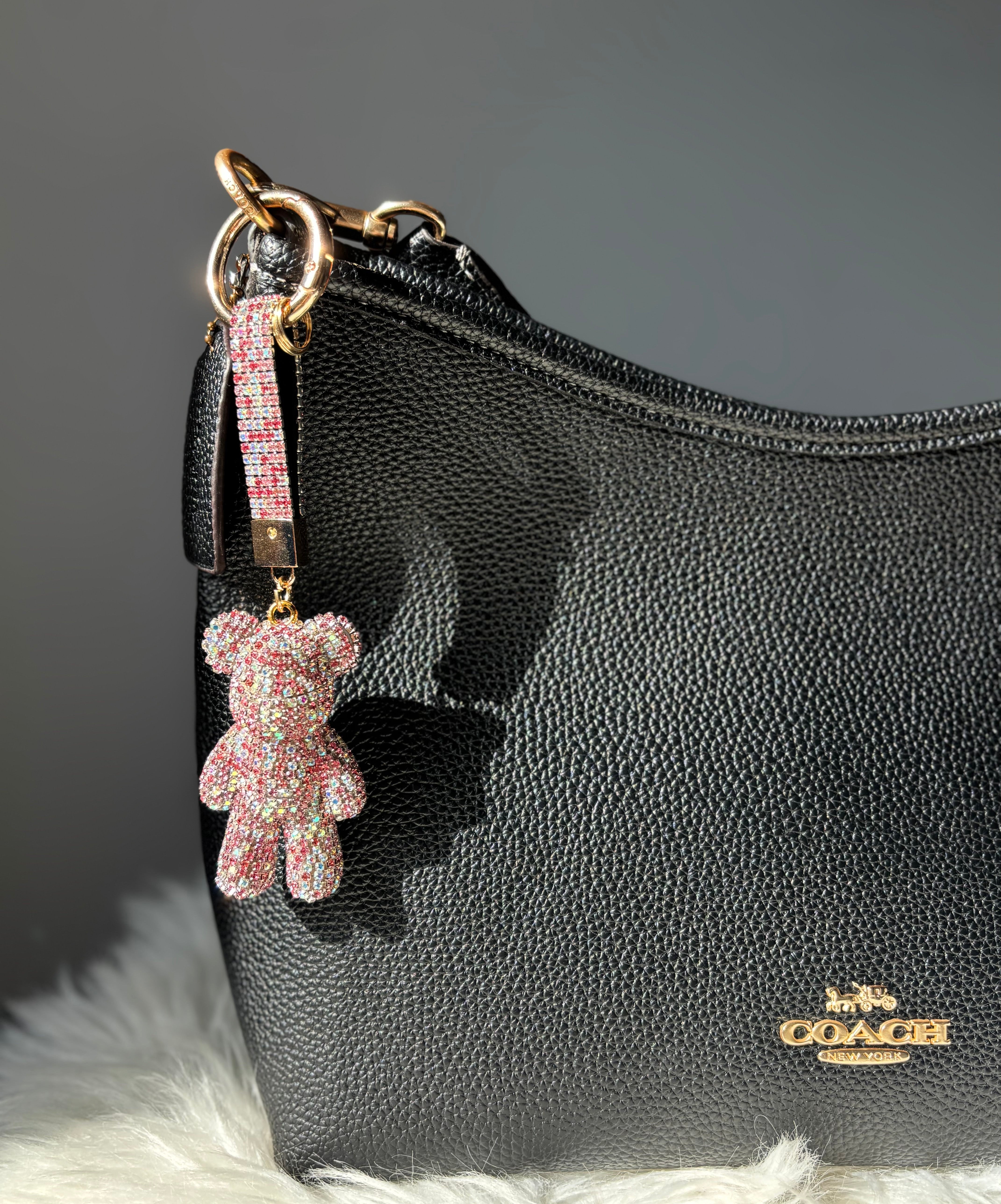 Frosted Bear Crystal Keychain
