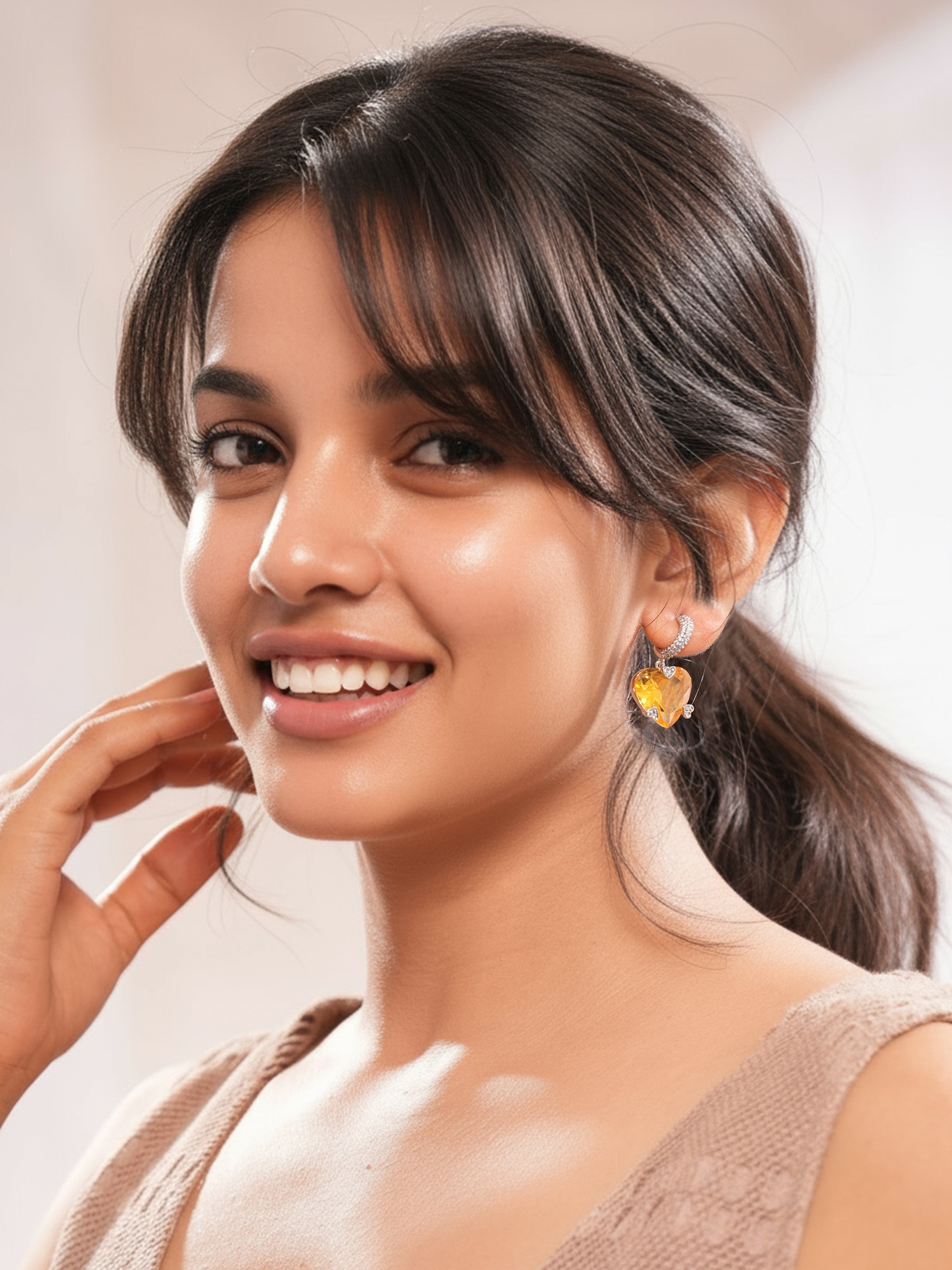 Citrine Diamond Rush Earring