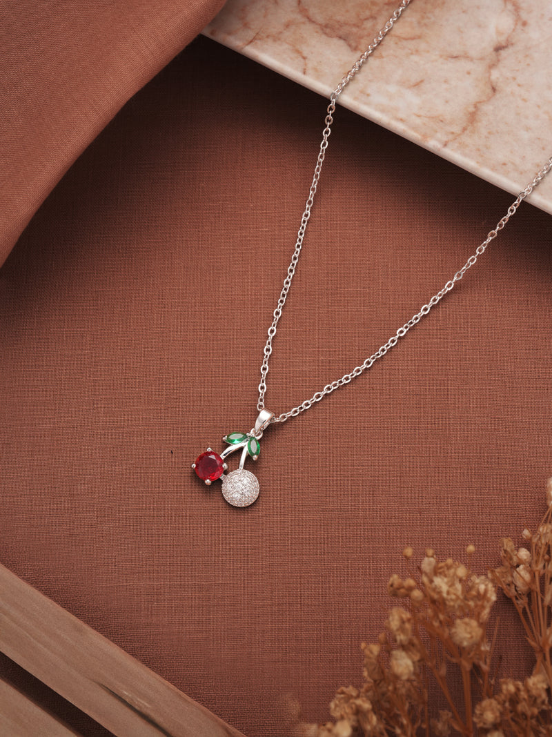 Cherry Spark Pendant of Zelci is displayed on a designer backgroud