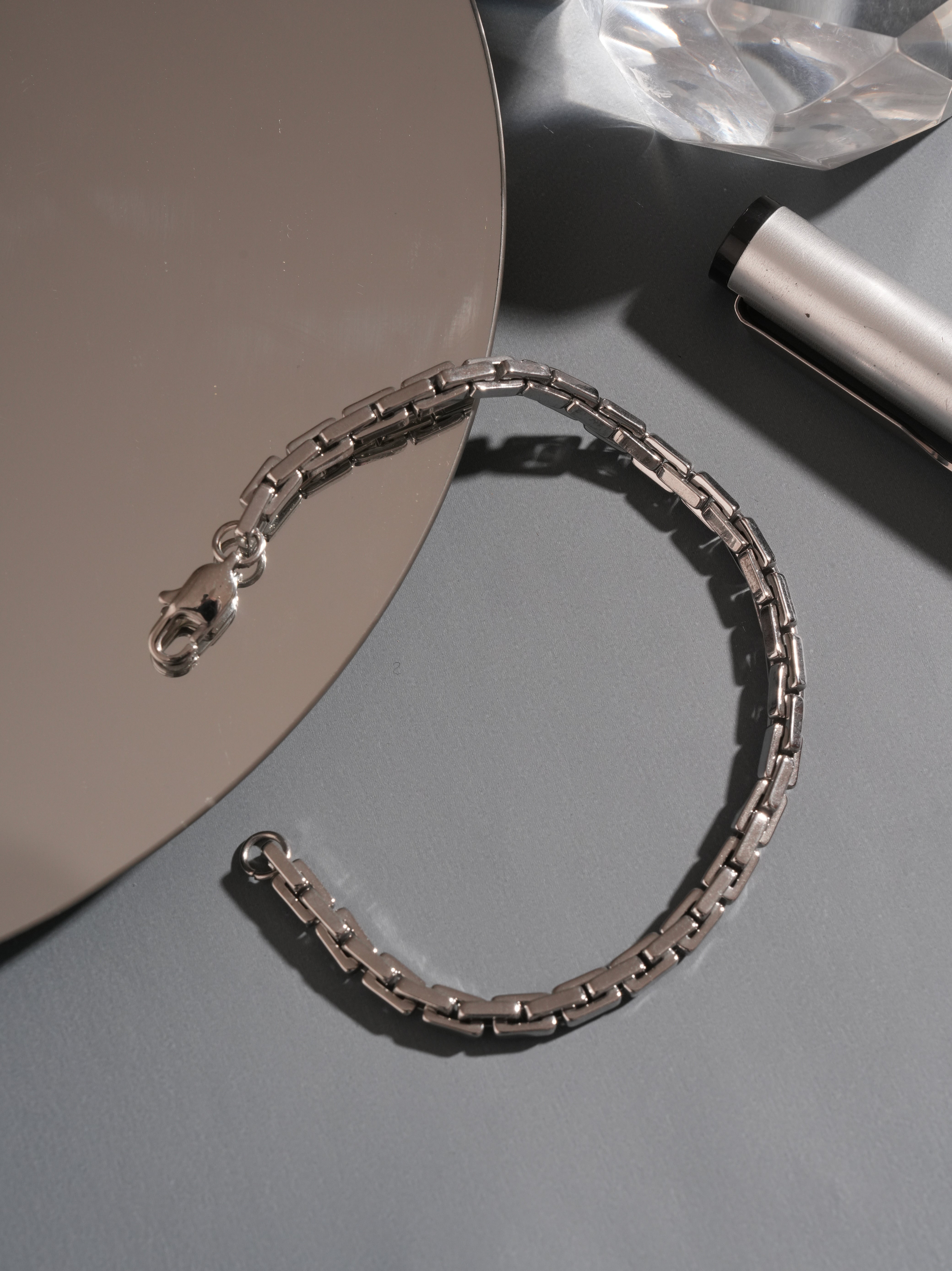 Linear Link Bracelet- Silver