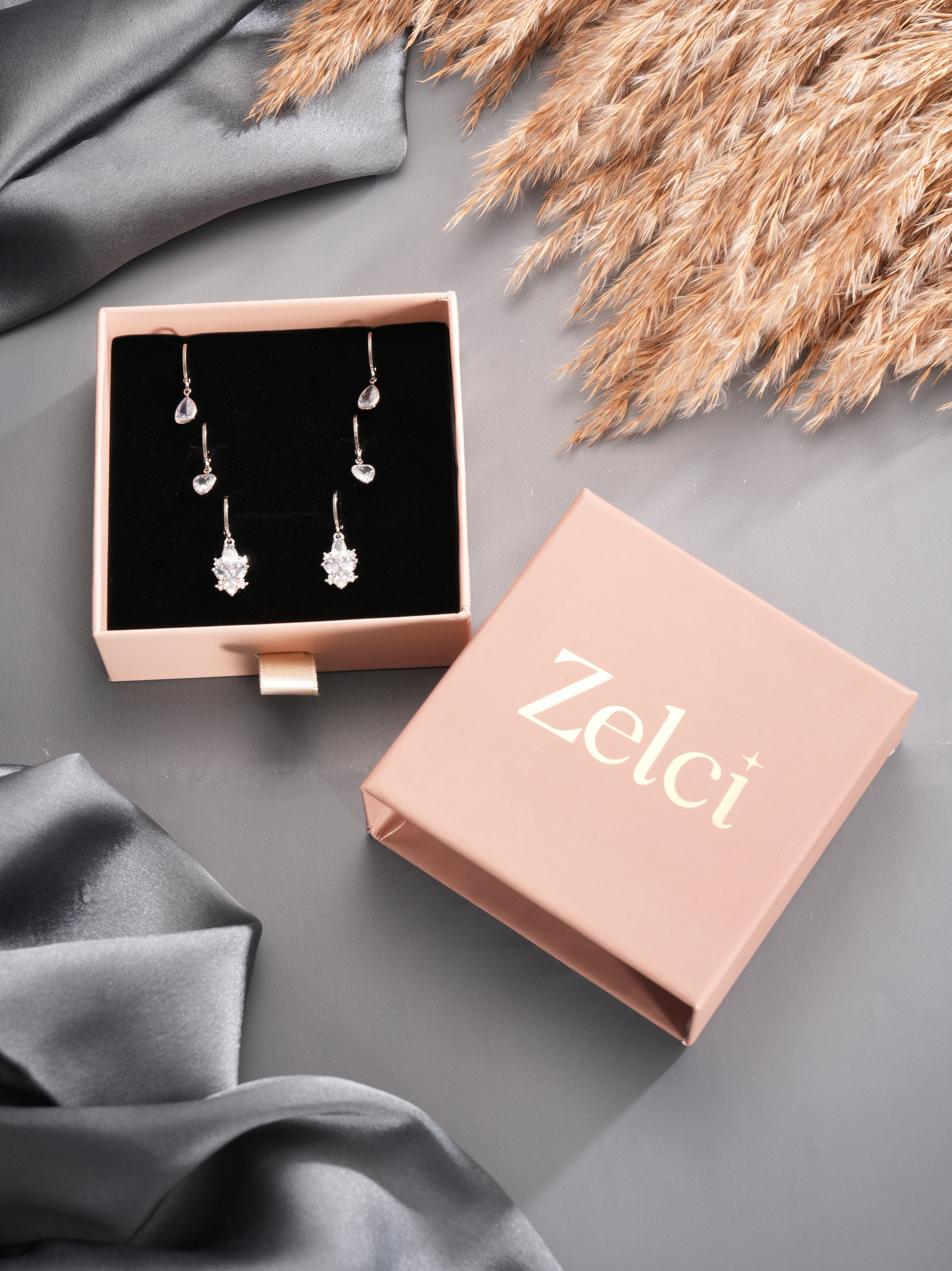 Snowfall Sparkle Earrings (Set Of 3)