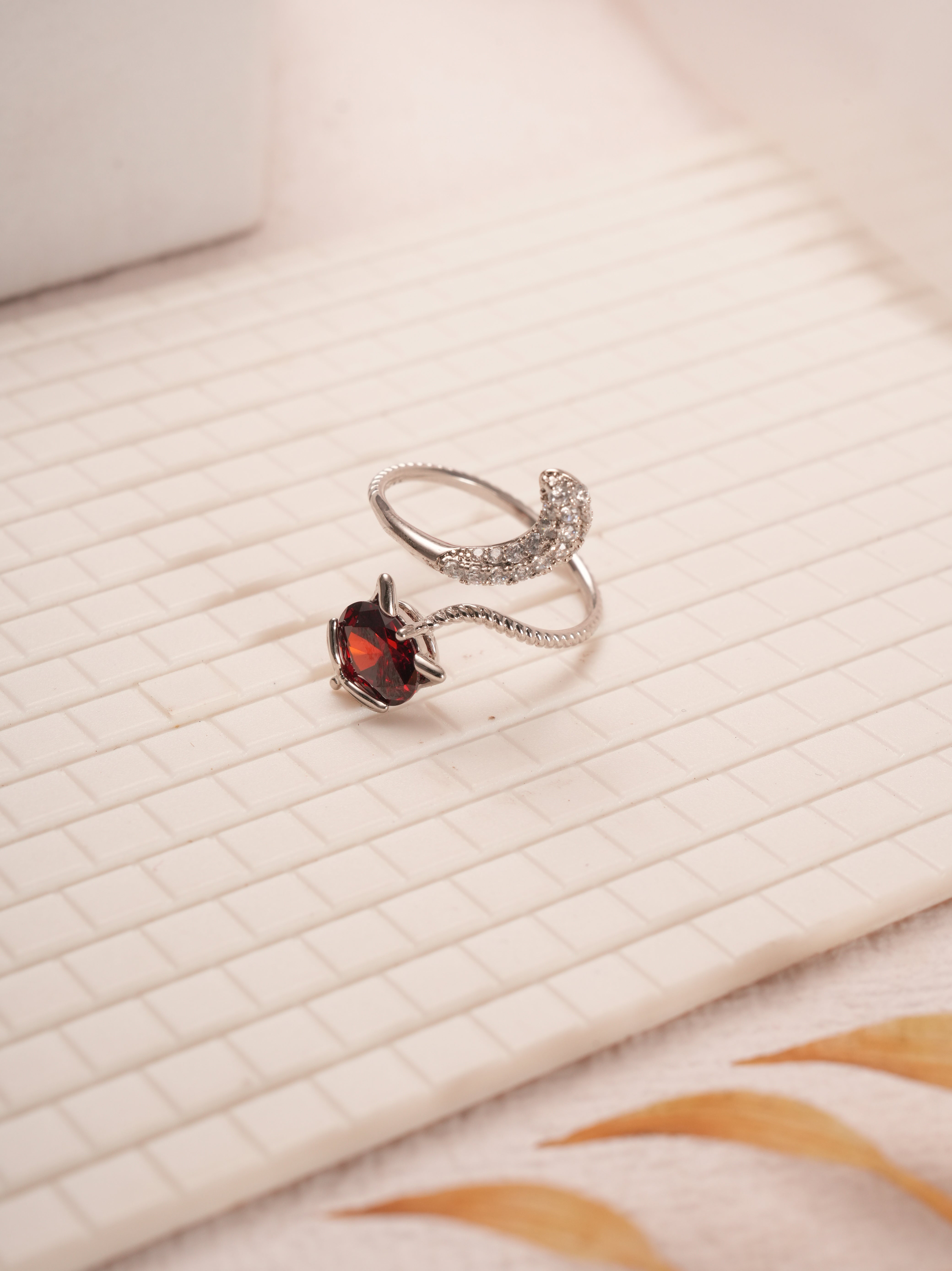 Crimson Poise Ring