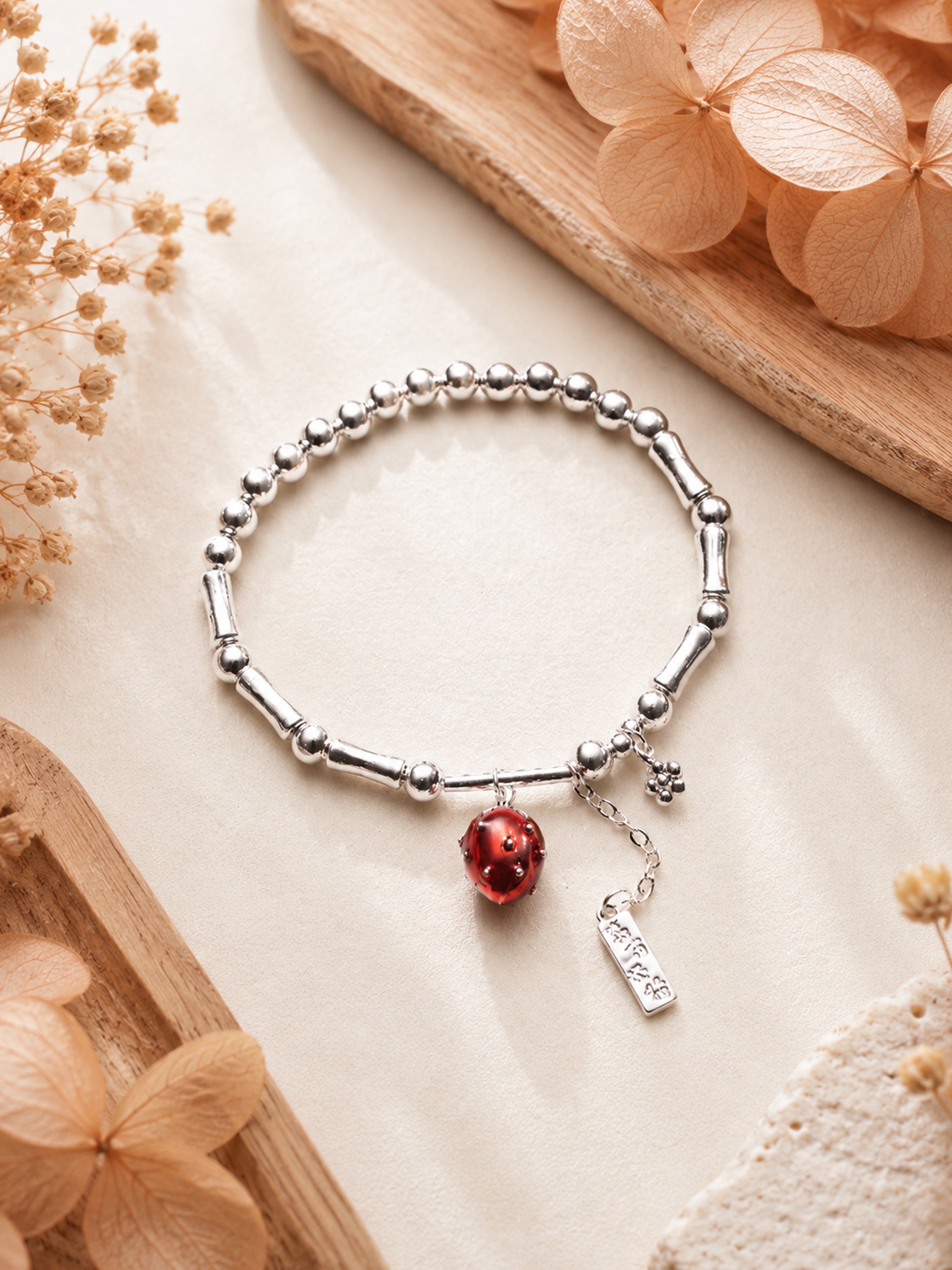 Crimson Charm Bracelet