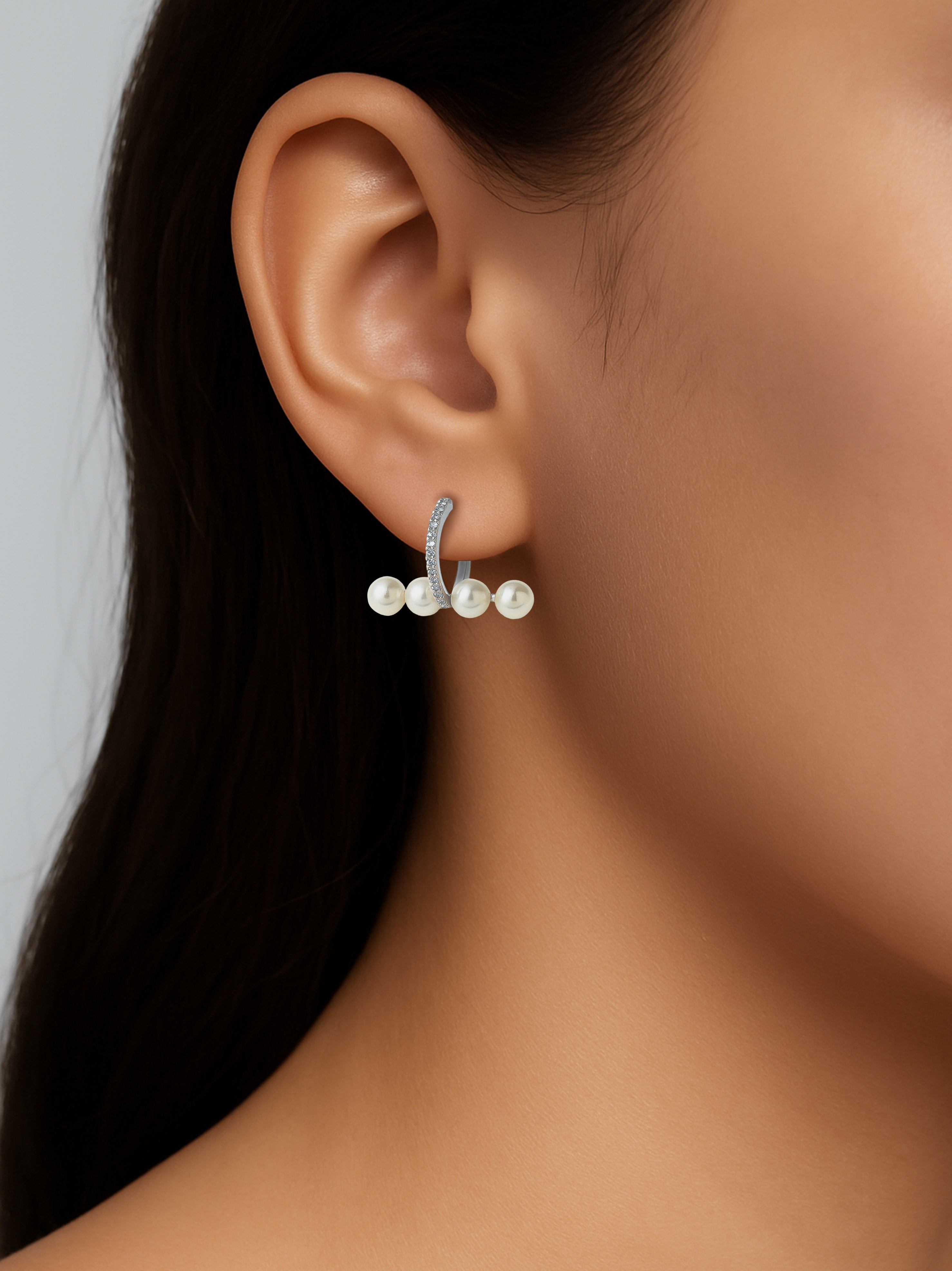 Moonlit Pearl Hoops