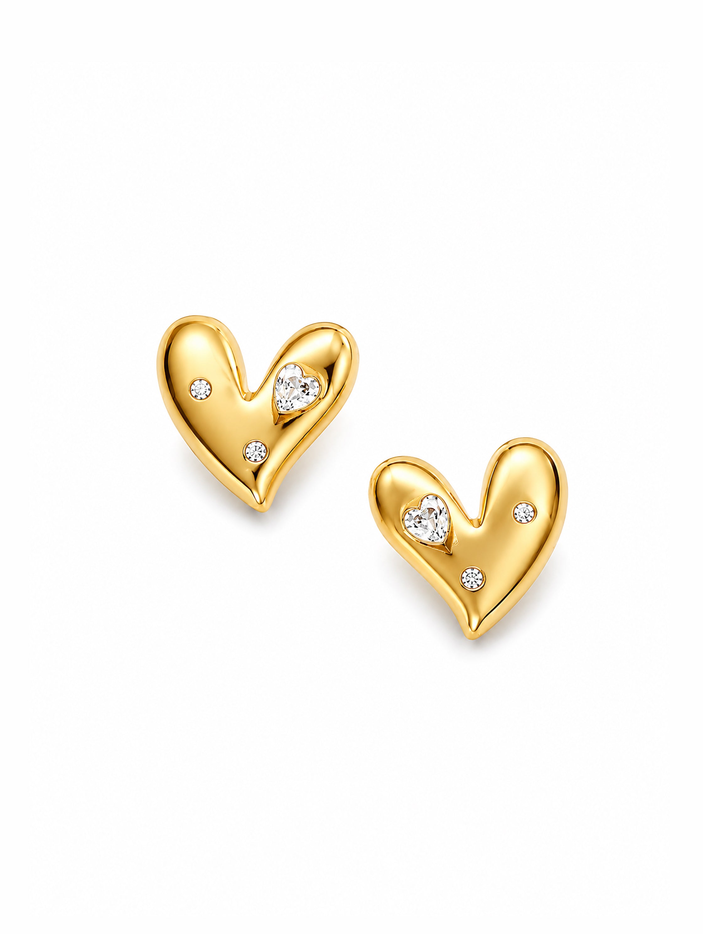 Gold Heart Studs
