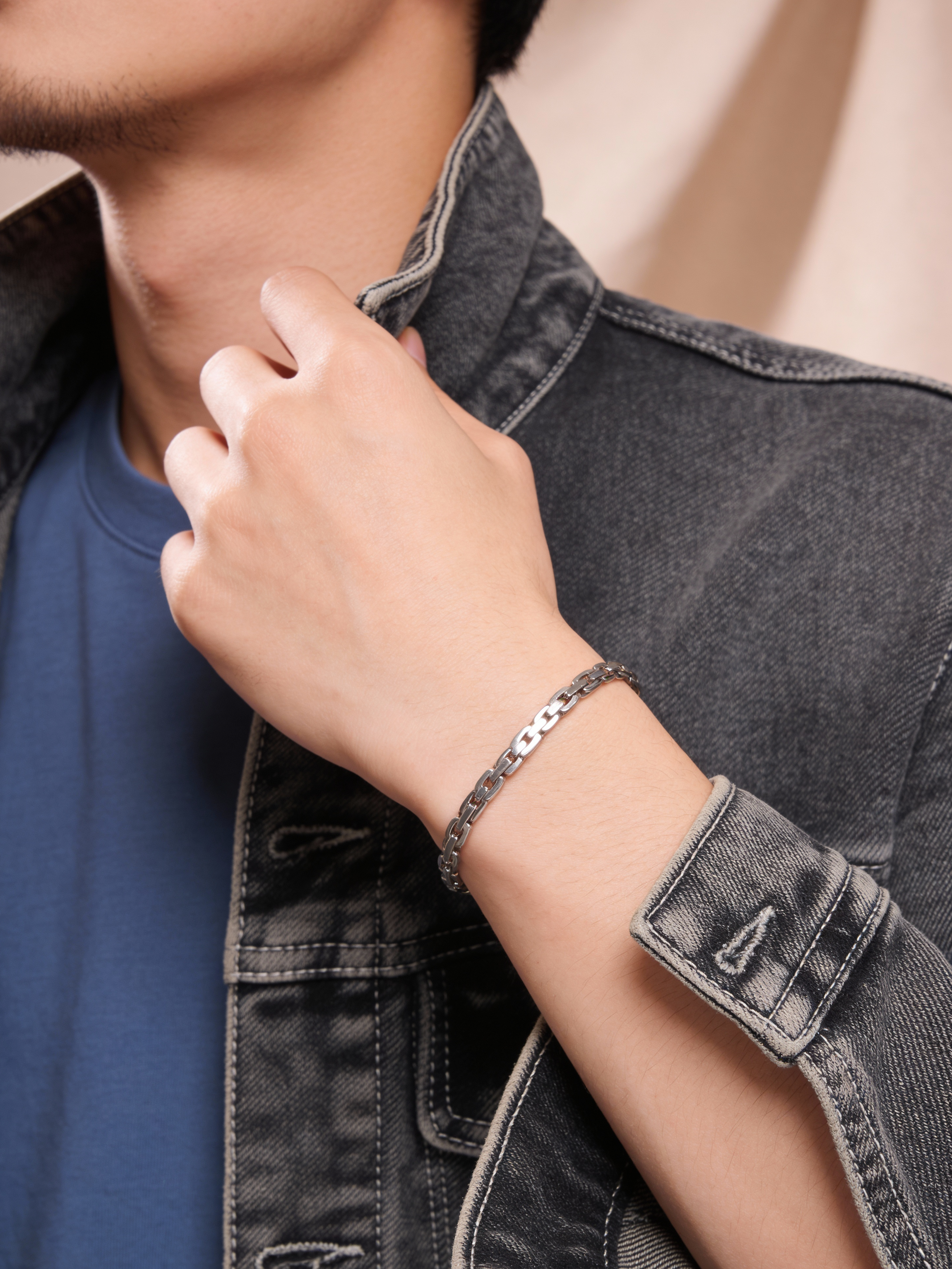Linear Link Bracelet- Silver