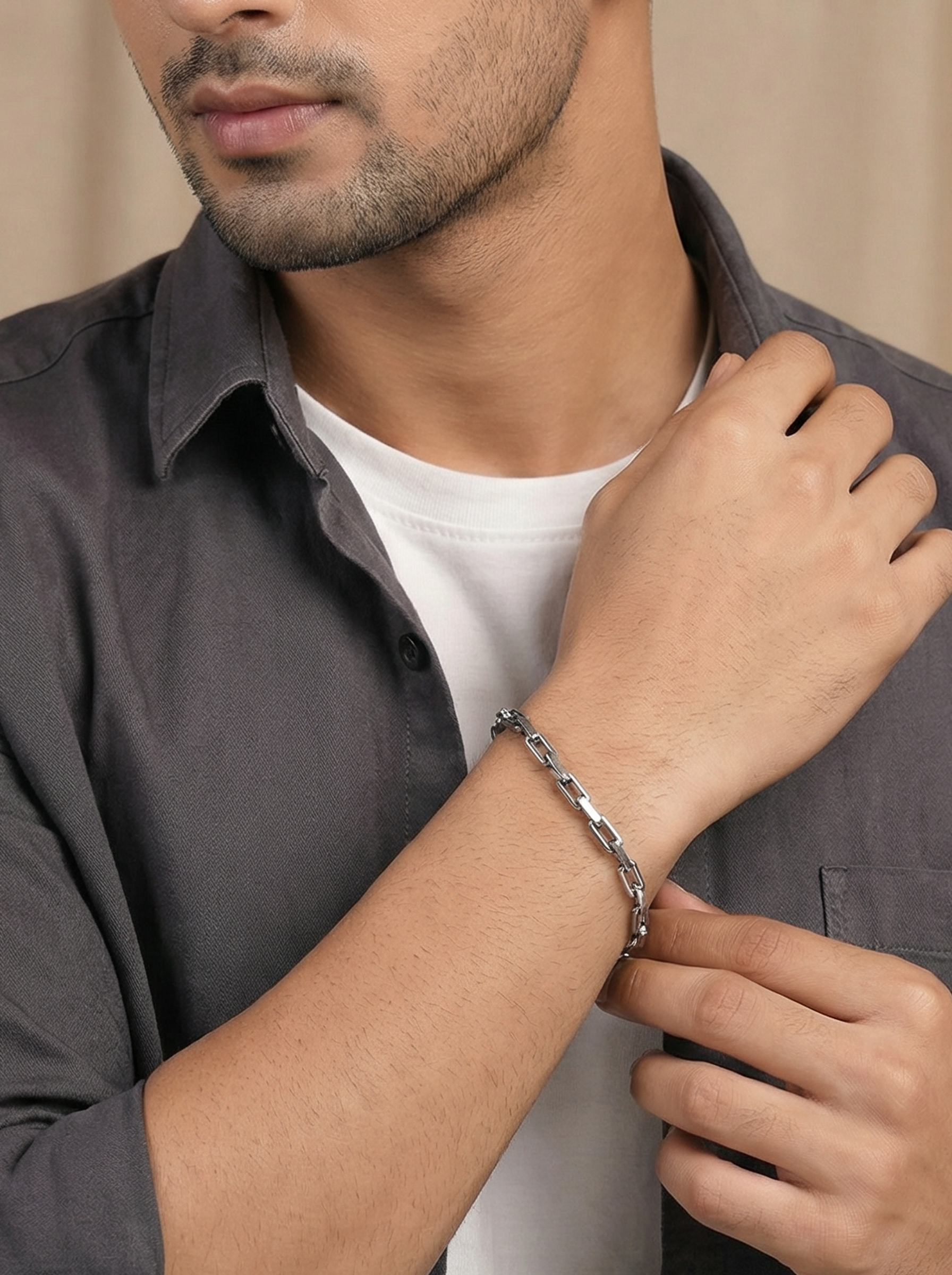 Linear Link Bracelet- Silver