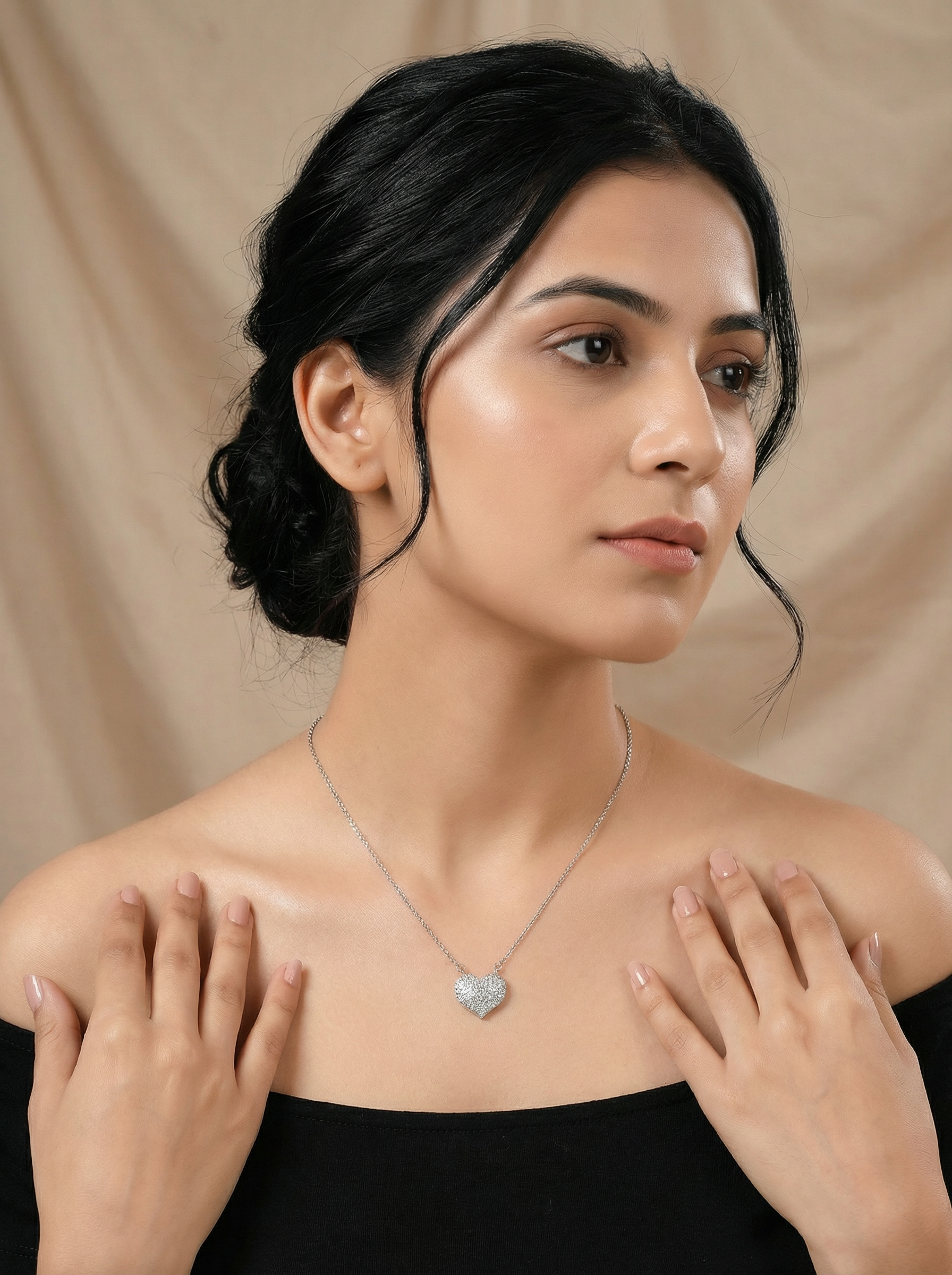 Celeste Heart Pavé Necklace