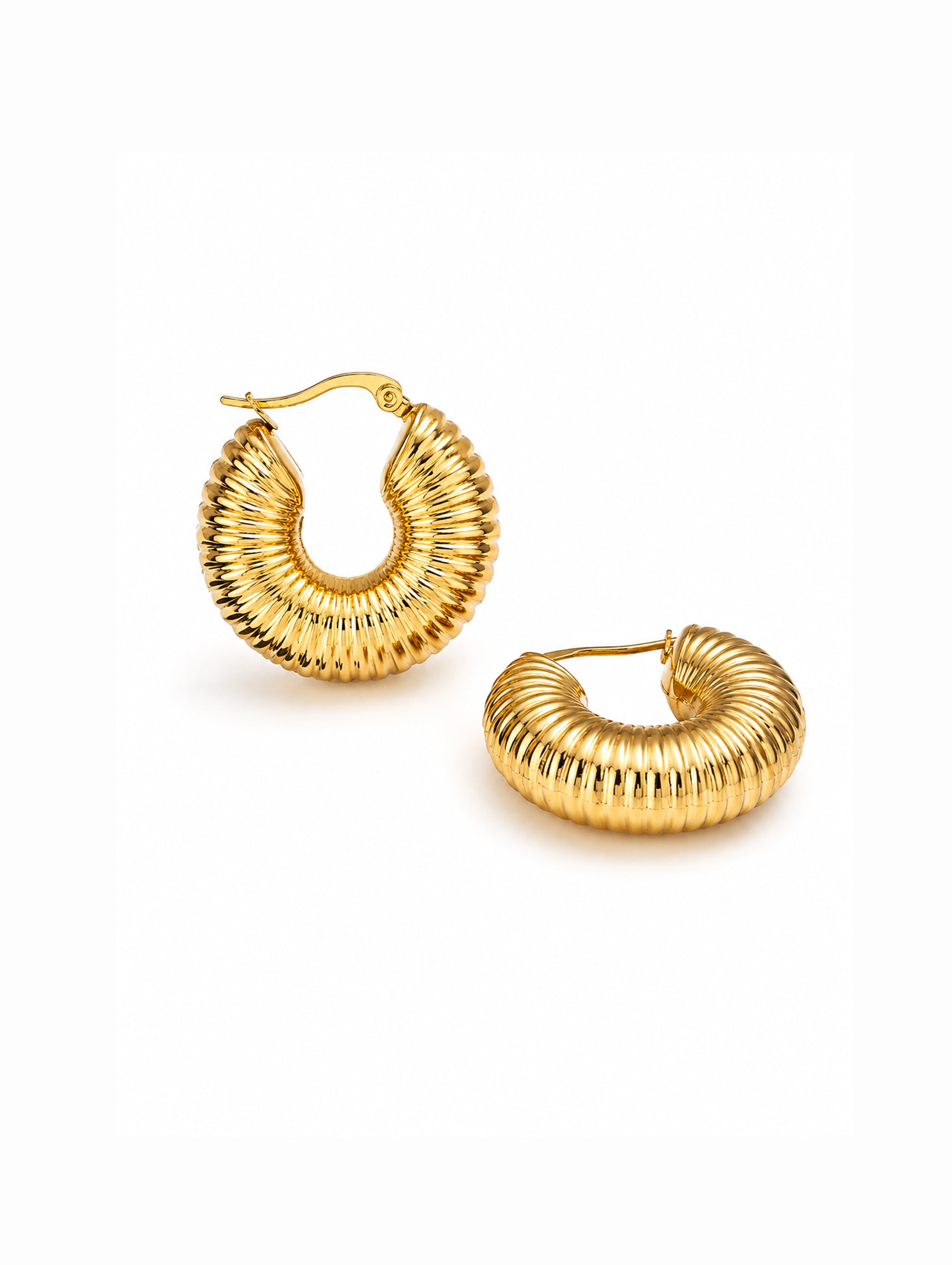 Ribbed Hoop Earrings