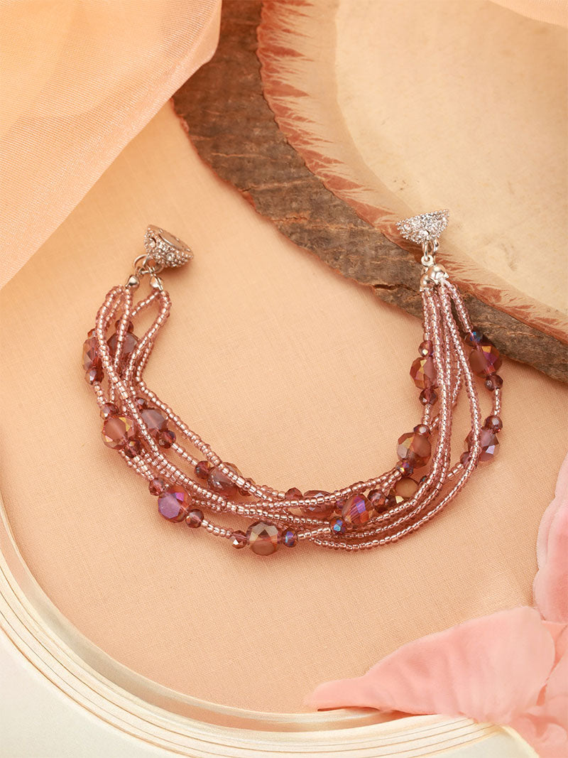 A refined surface setting allows Zelci Roselle Bracelet to stand out vividly