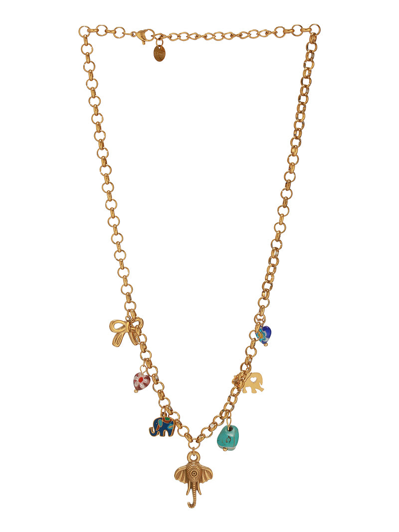 Zelci’s Elephant Charm Chain  Captured in a Pure White Frame