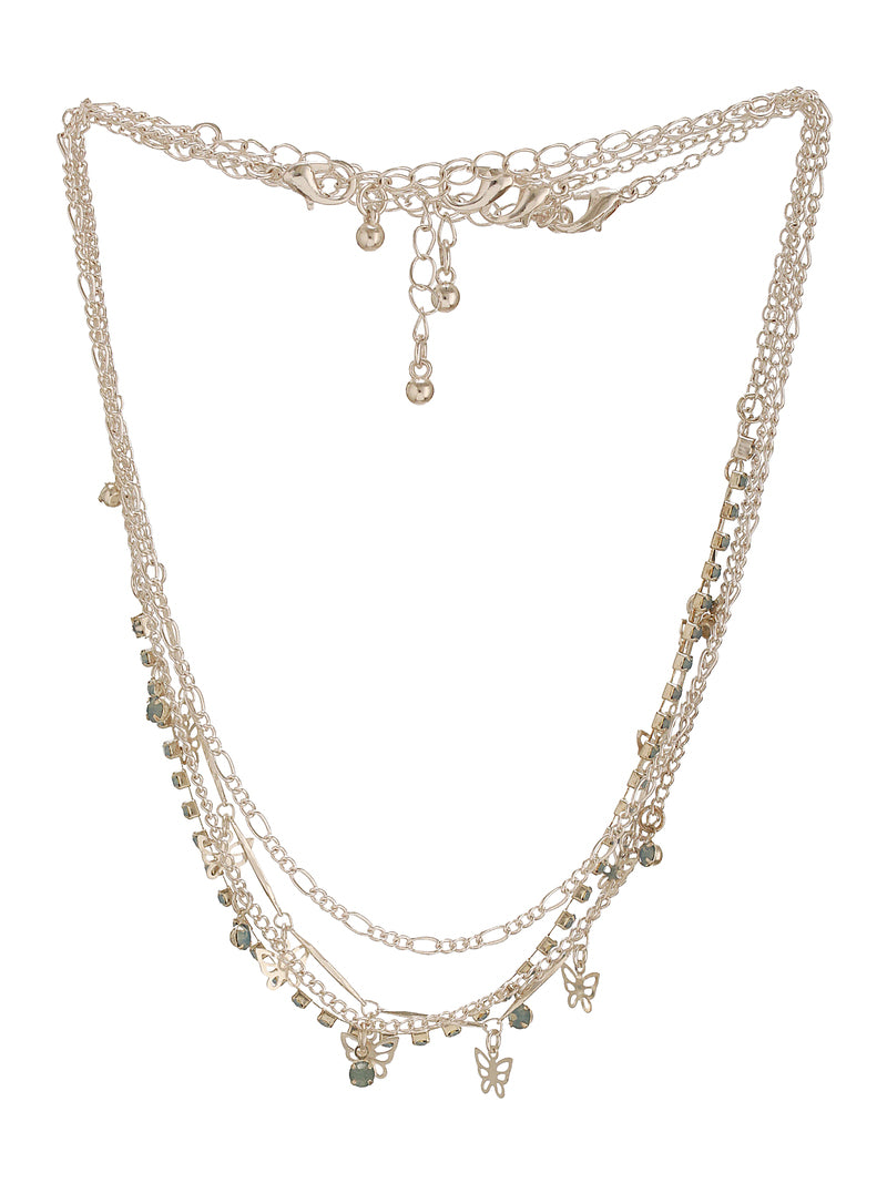 Butterfly Charm Layers Necklace