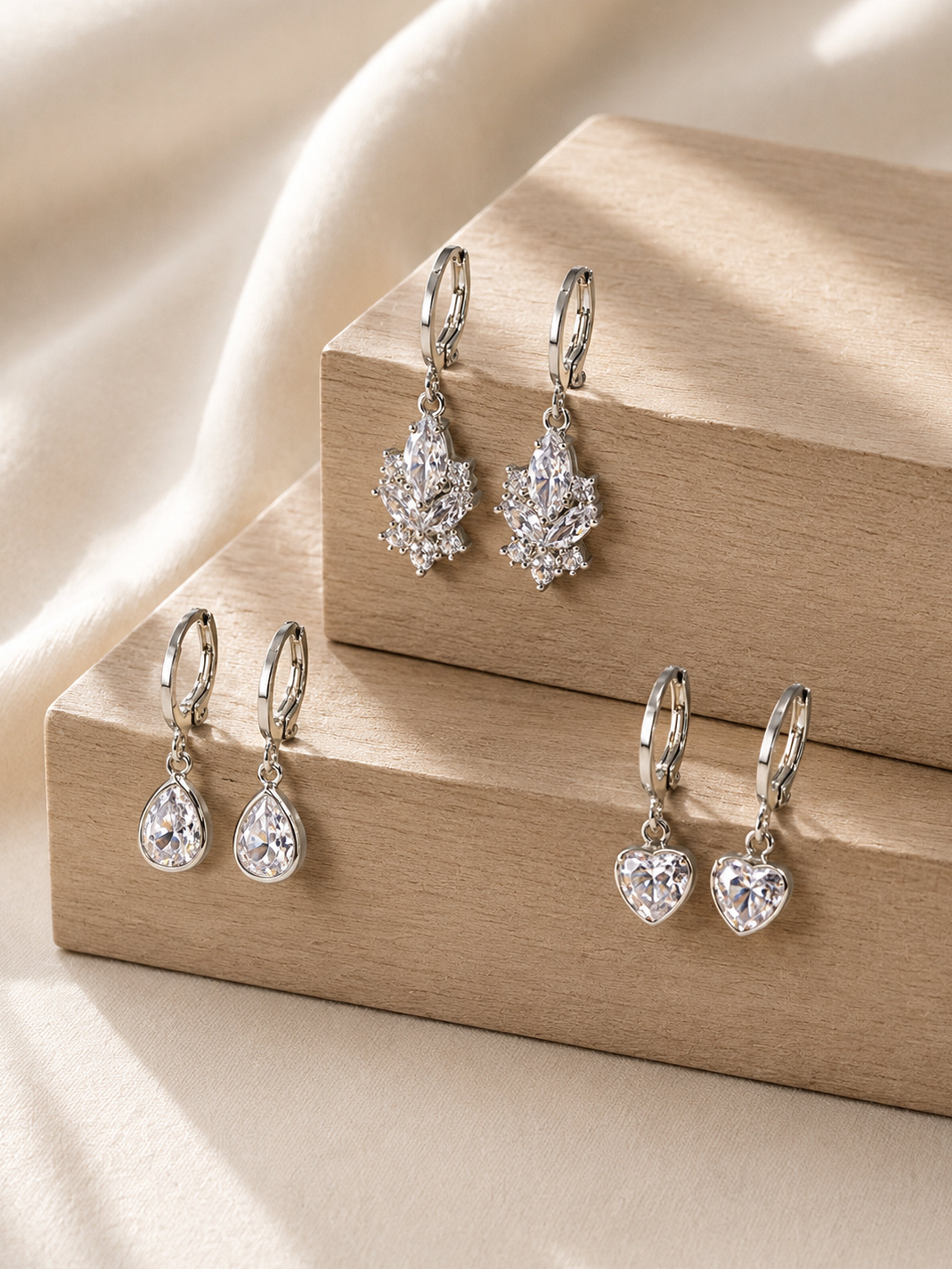 Snowfall Sparkle Earrings (Set Of 3)