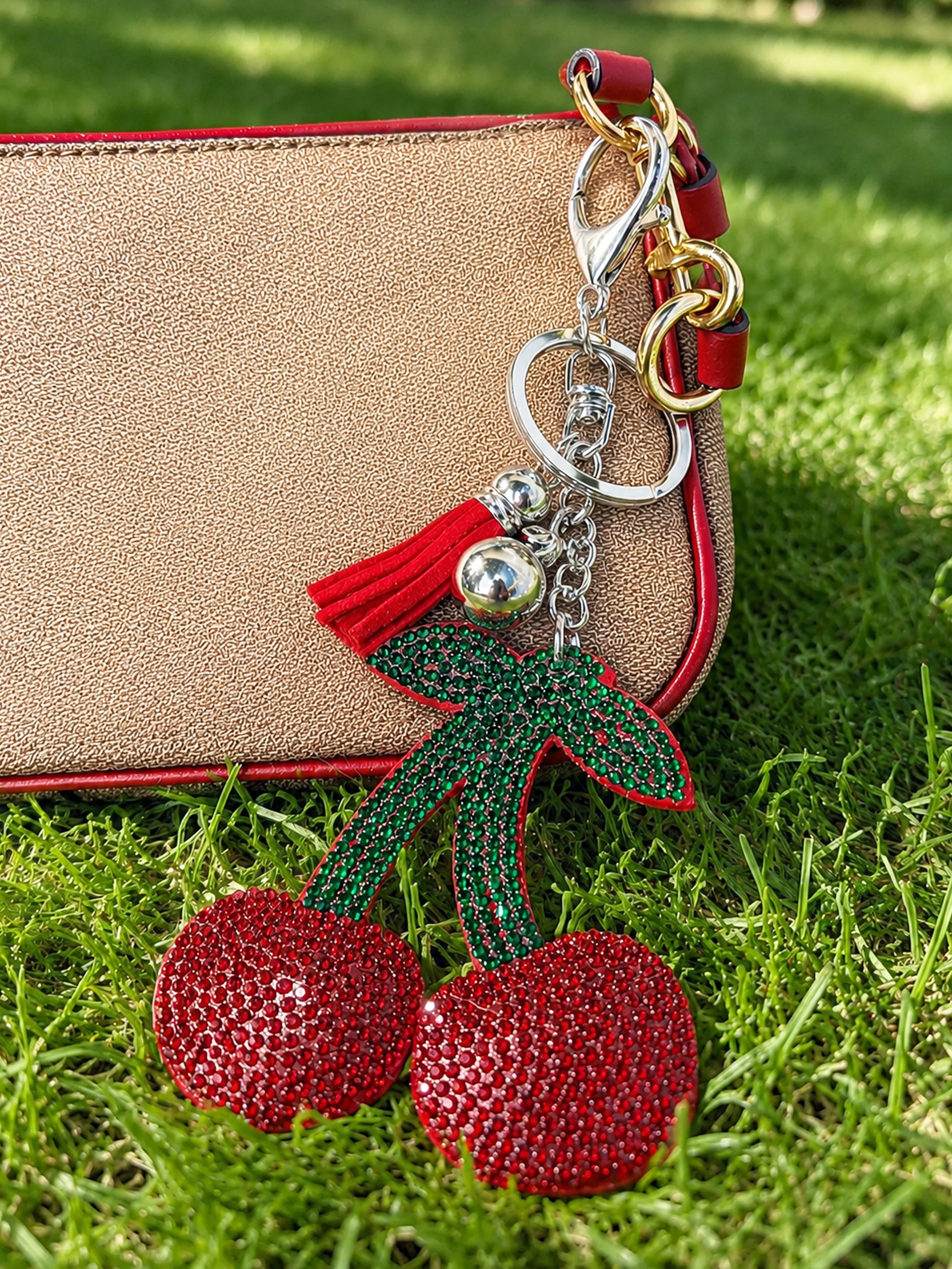 Cherry Shine Crystal Charm