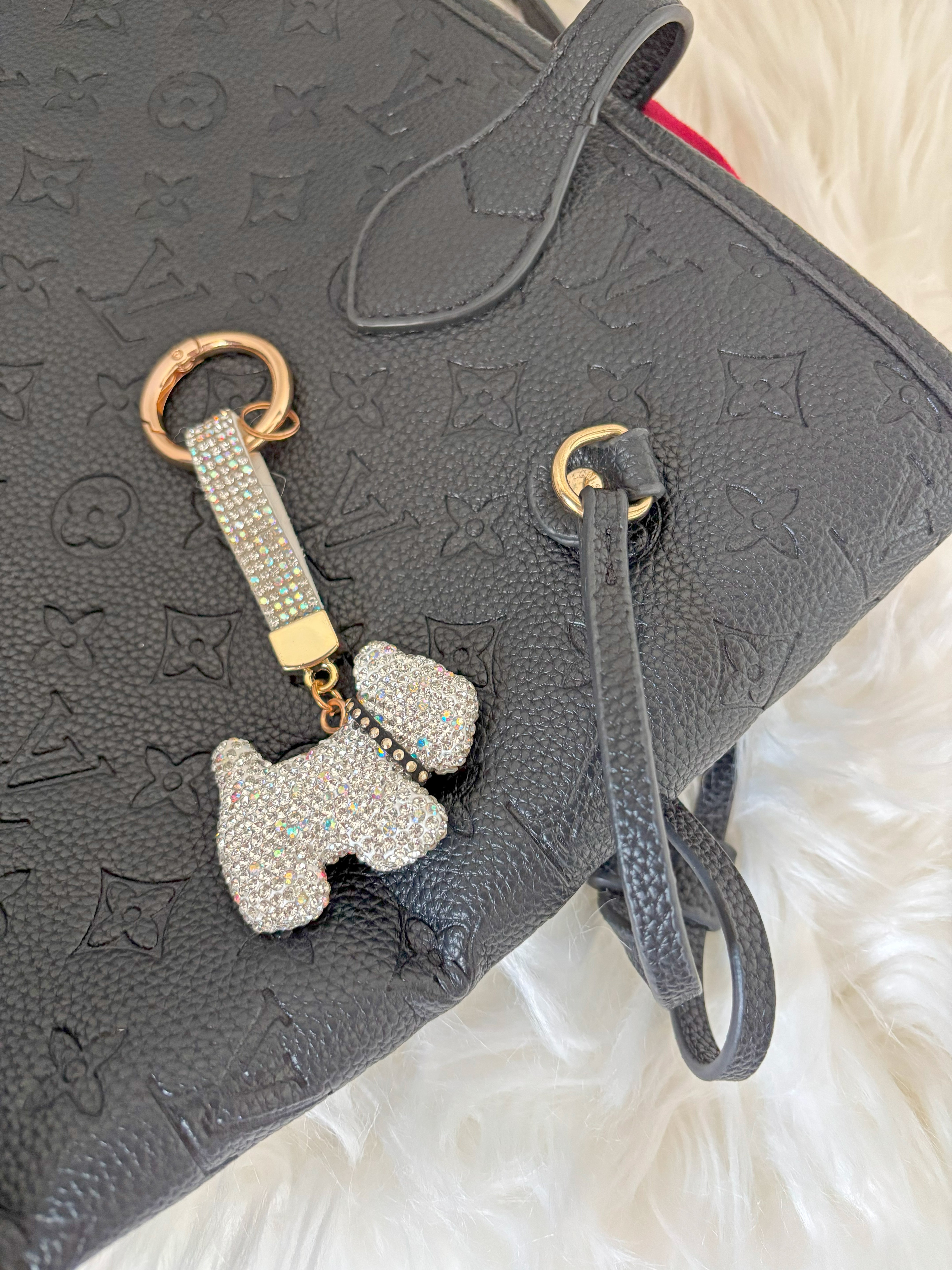 Glam Pup Crystal Keychain