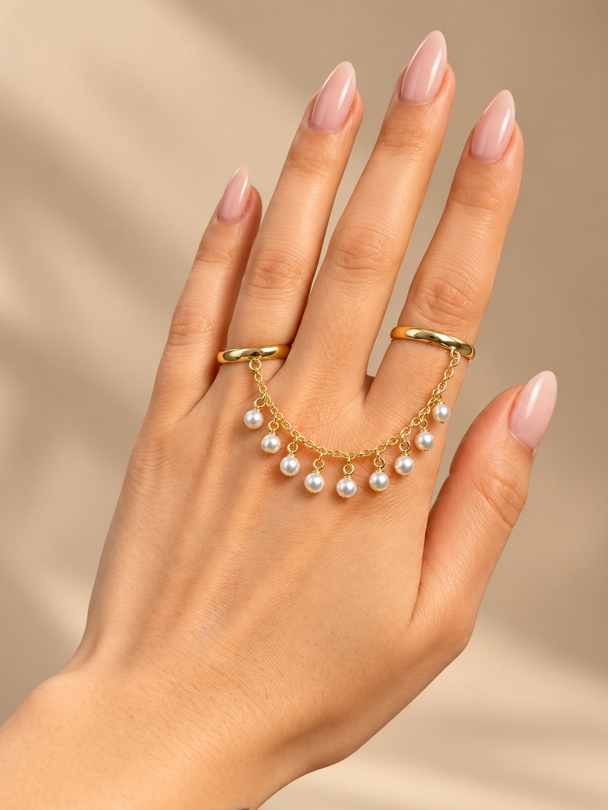 Lumière Pearl Chain Ring