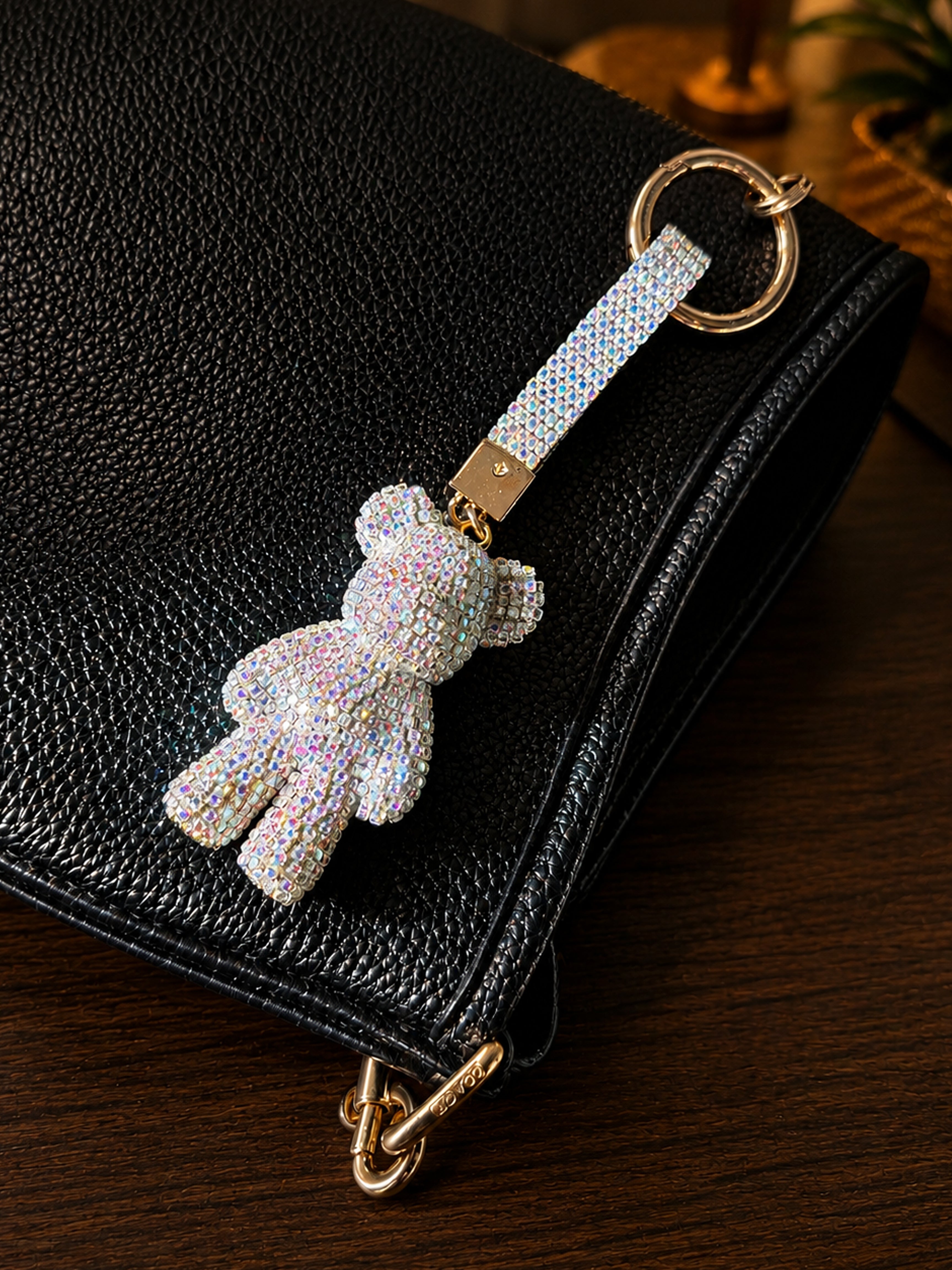 Frosted Bear Crystal Charm