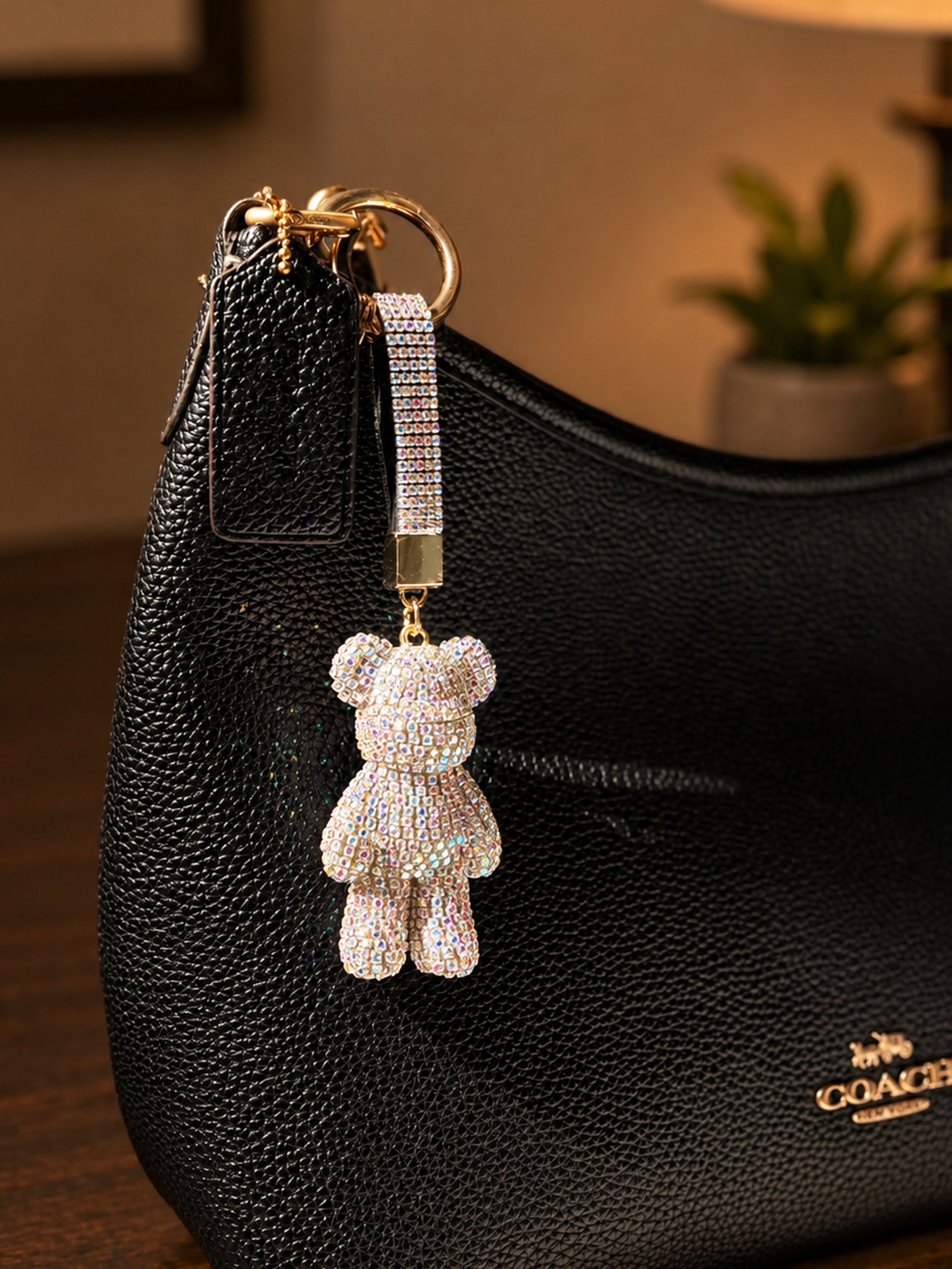 Frosted Bear Crystal Charm