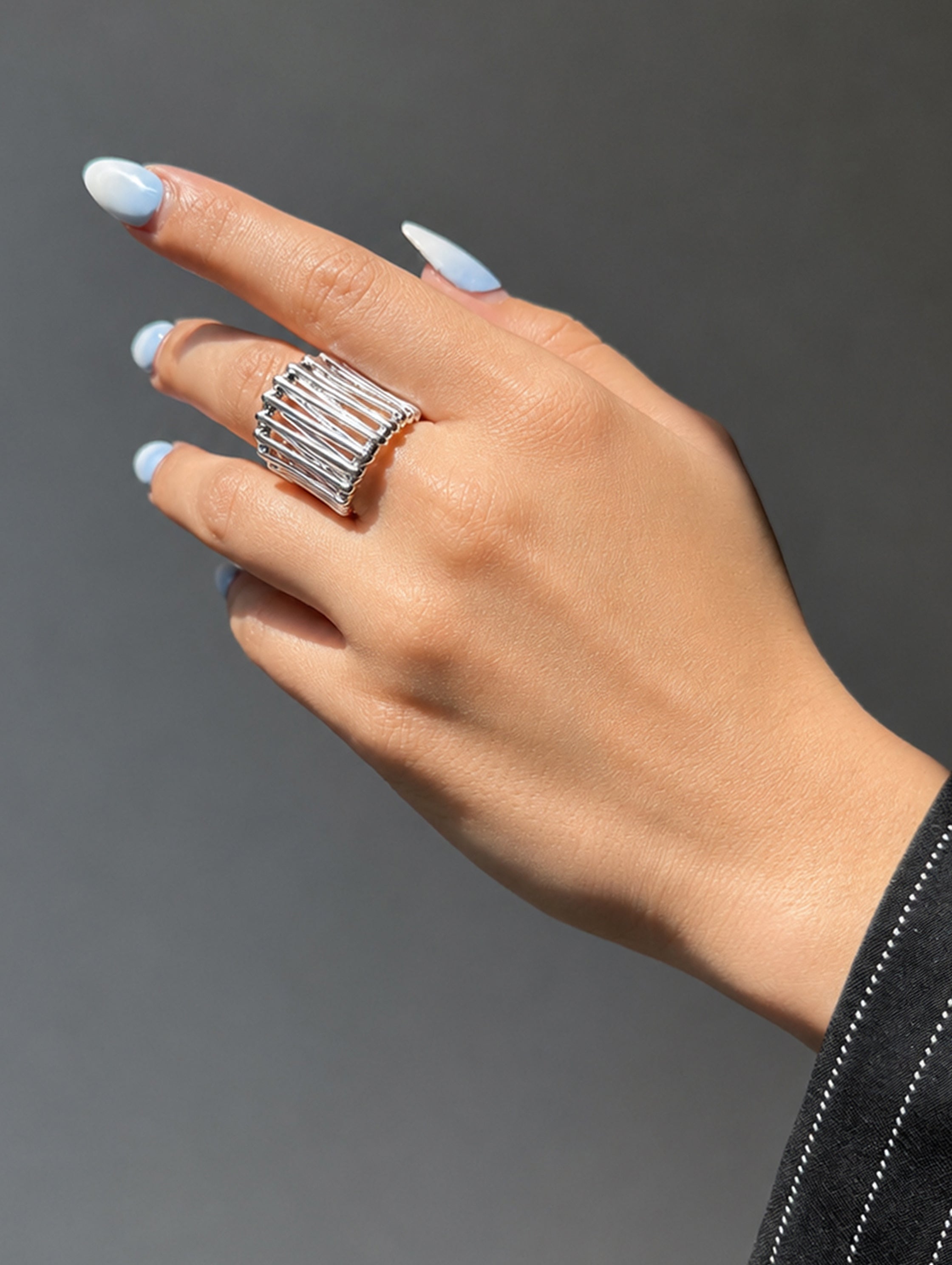 Silver Cage Ring