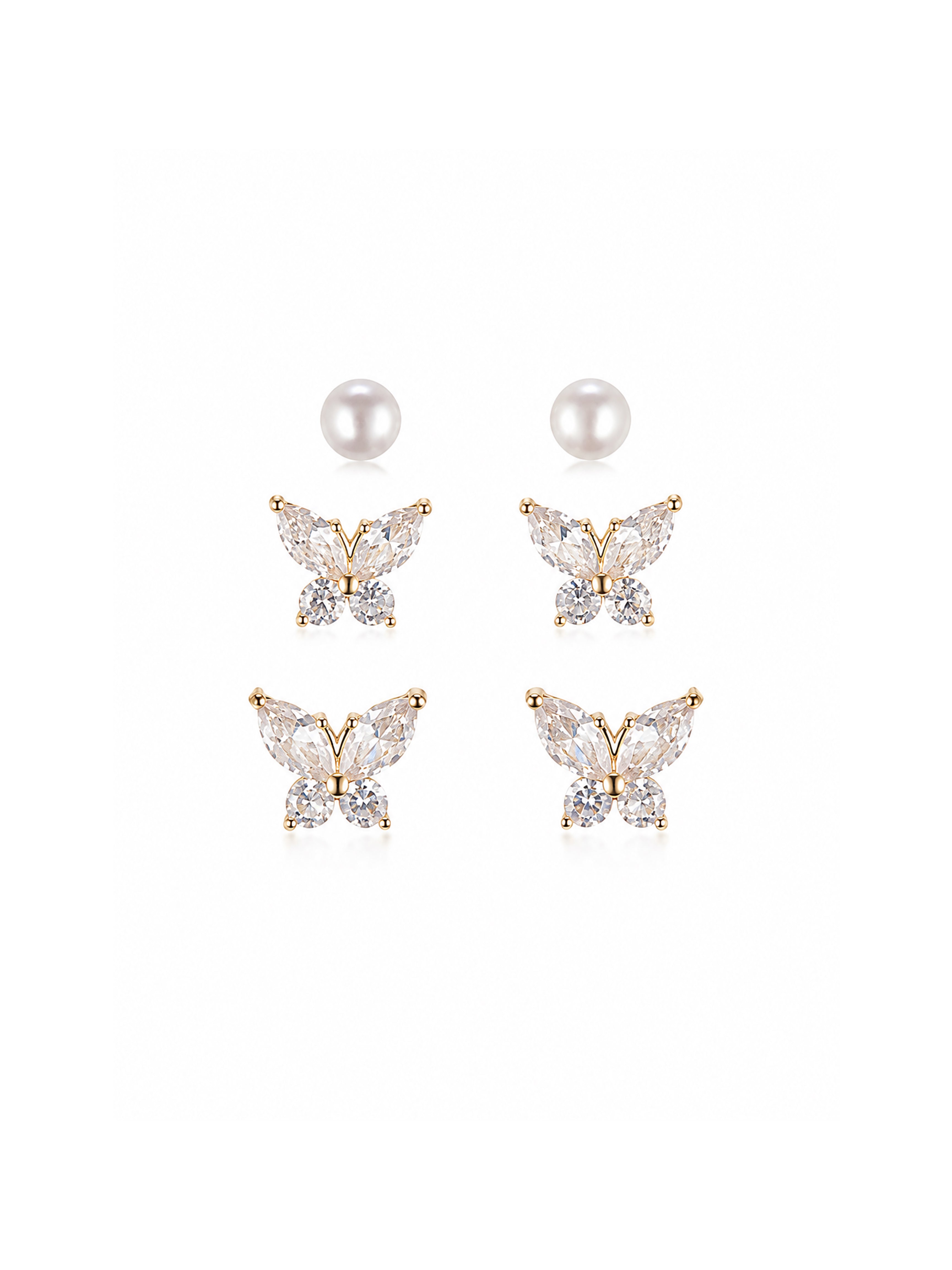 Butterfly Pearl Stack (Set Of 3)