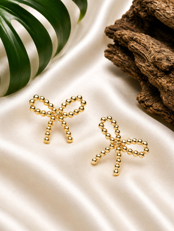 Bubble Bead Bow Earrings