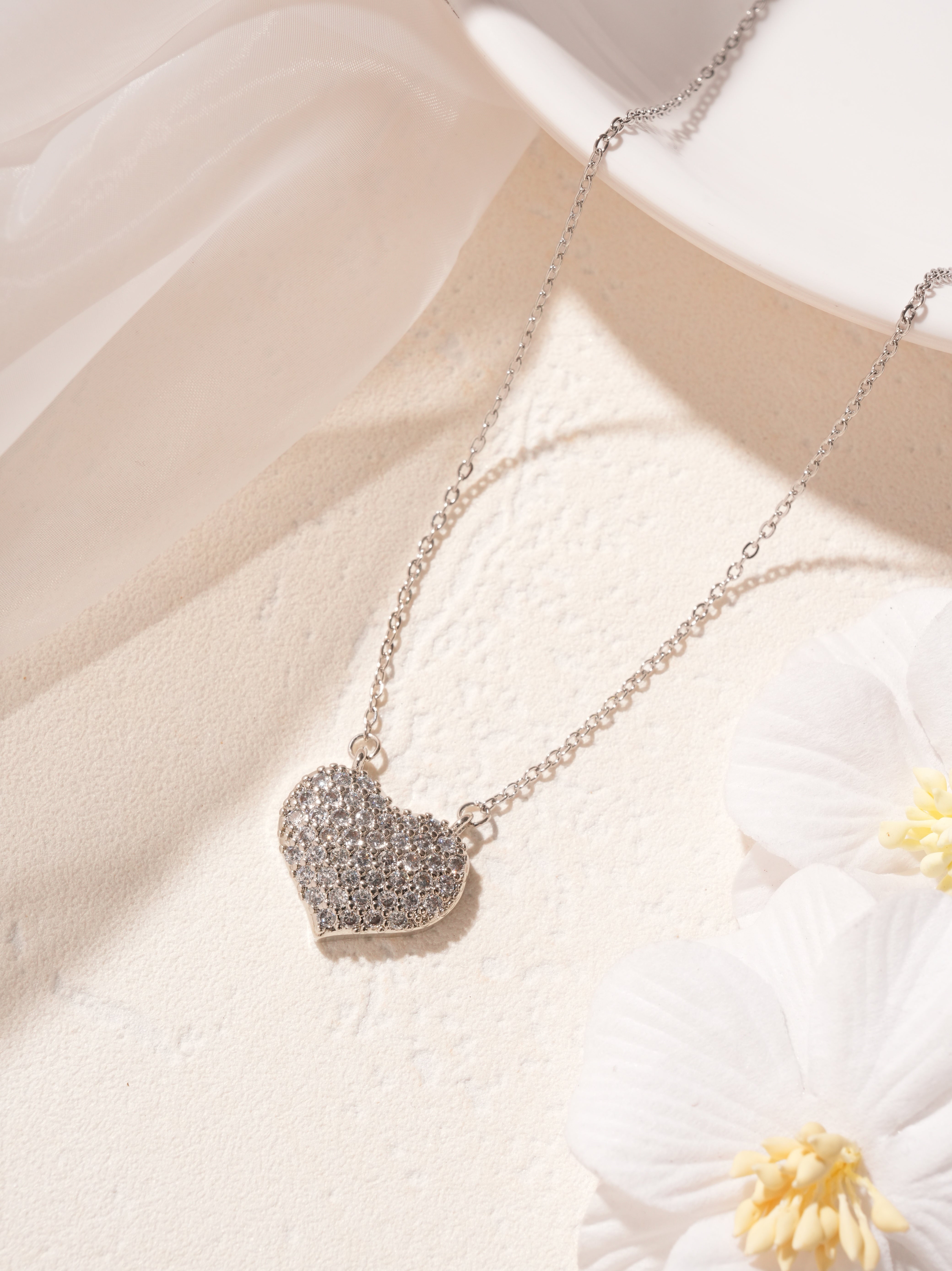 Celeste Heart Pavé Necklace