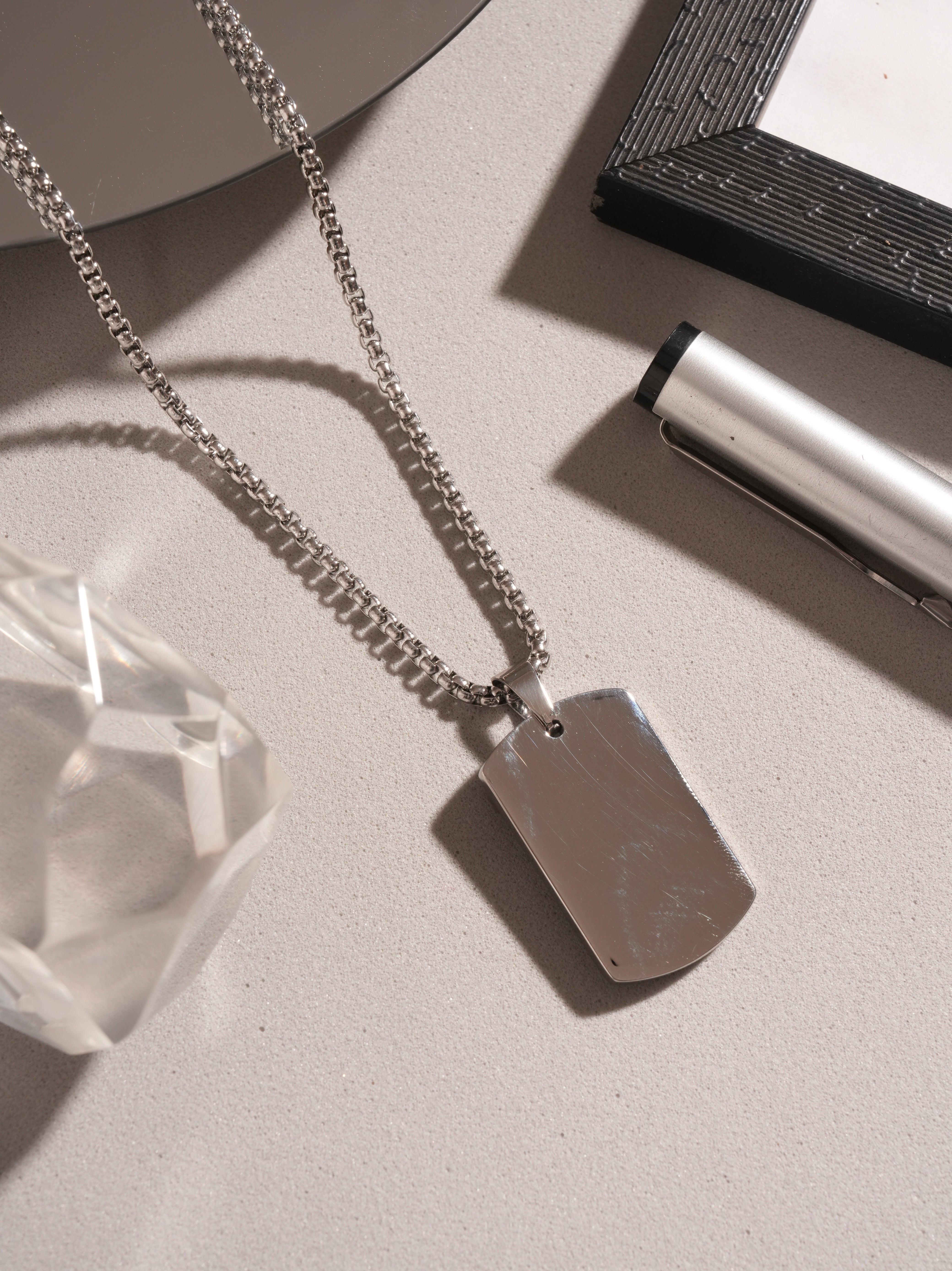 Aurum Tag Pendant Silver