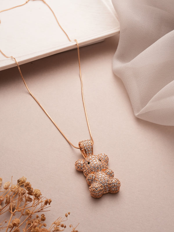 Sweet Trouble Bear Pendant— 18K Gold Plated