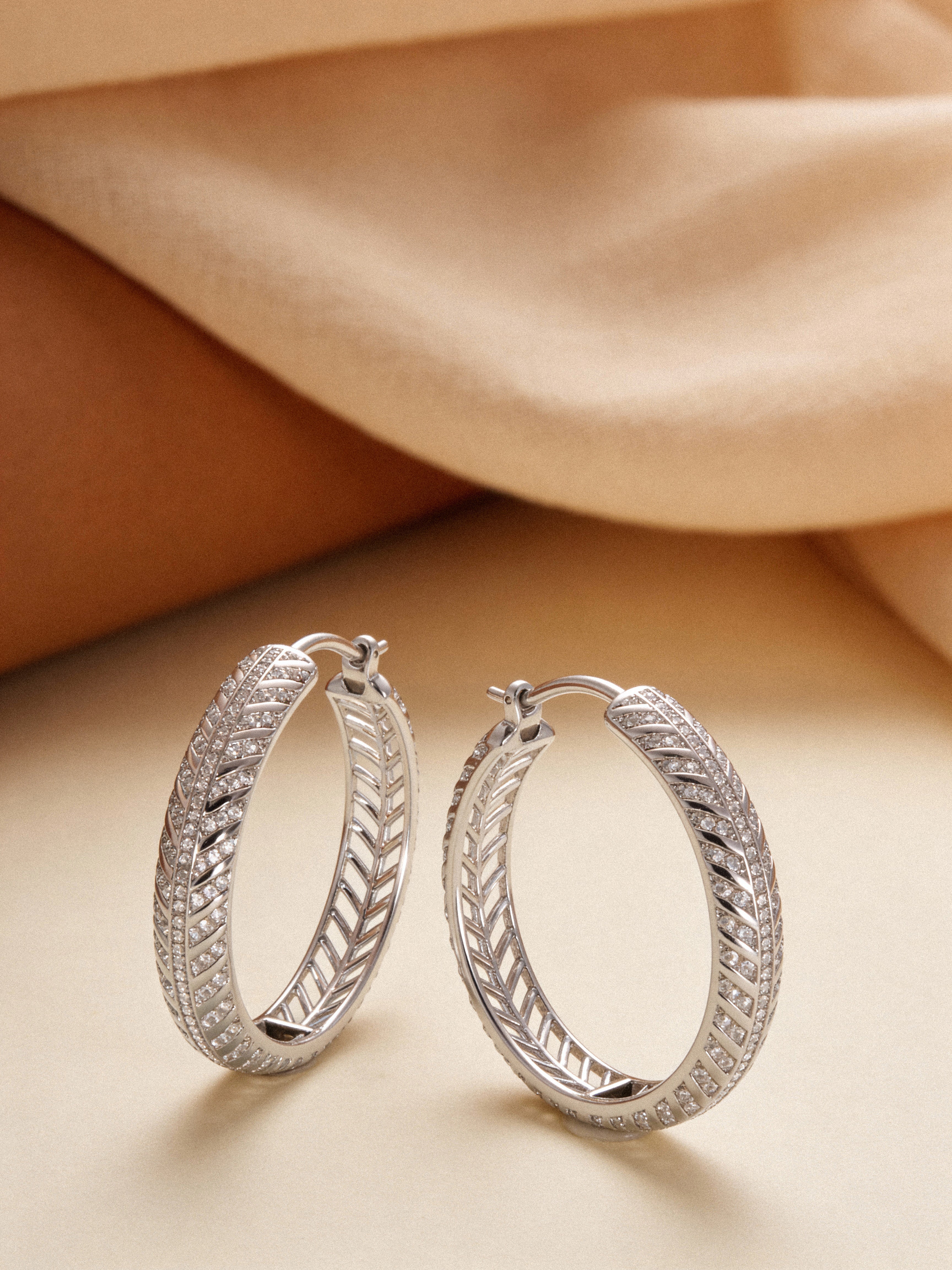 Silver Willow Hoops