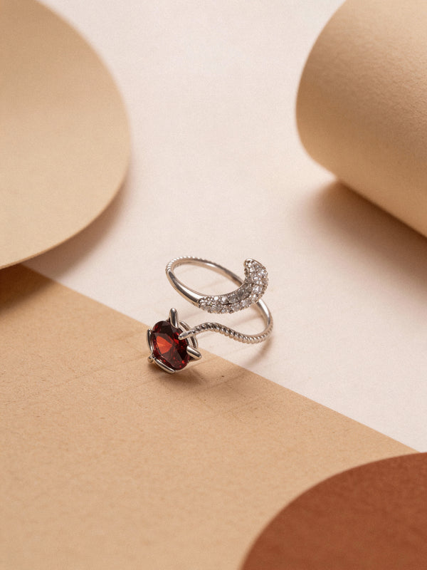 Crimson Poise Ring