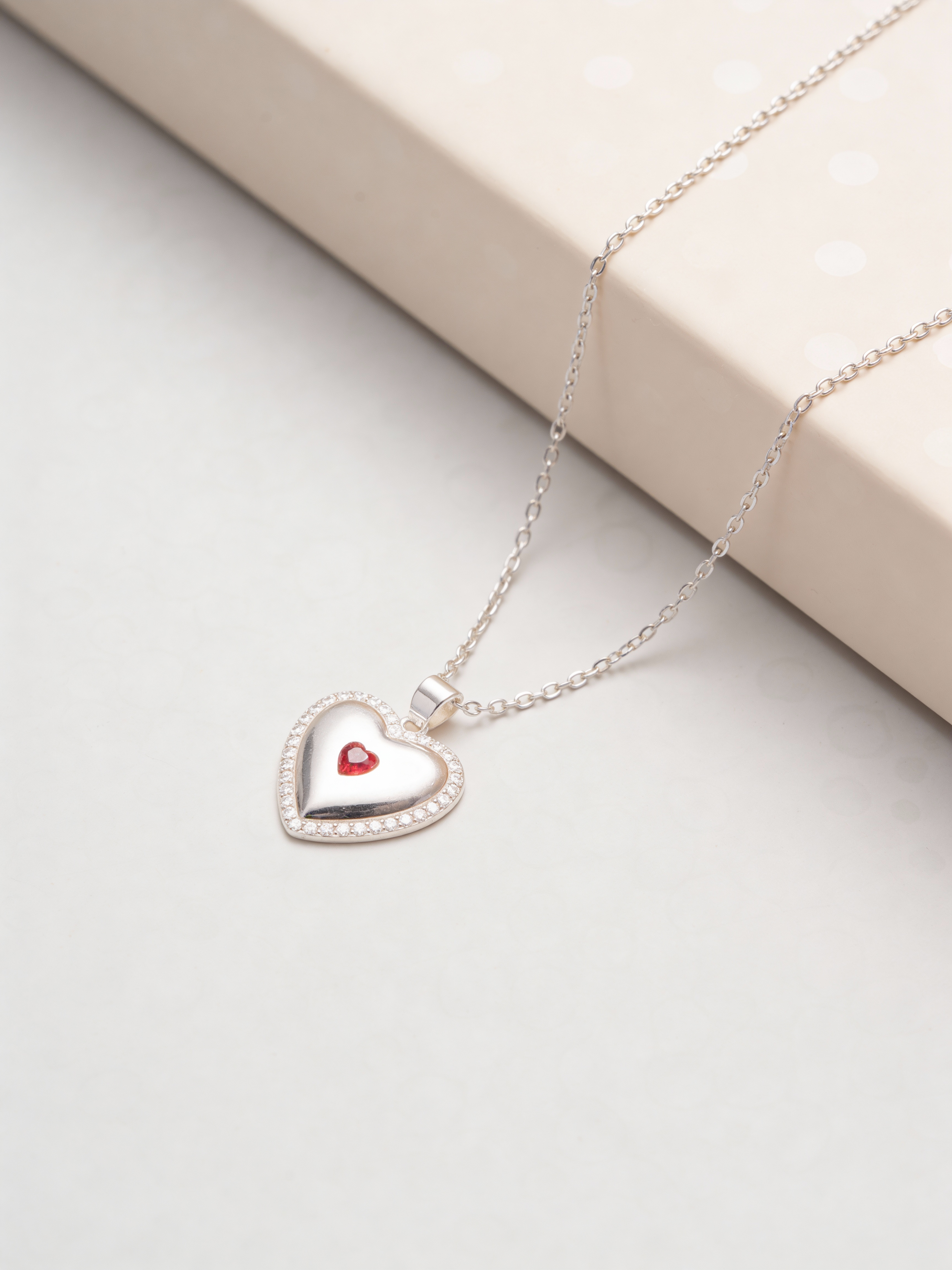 Ruby Kiss Heart Necklace
