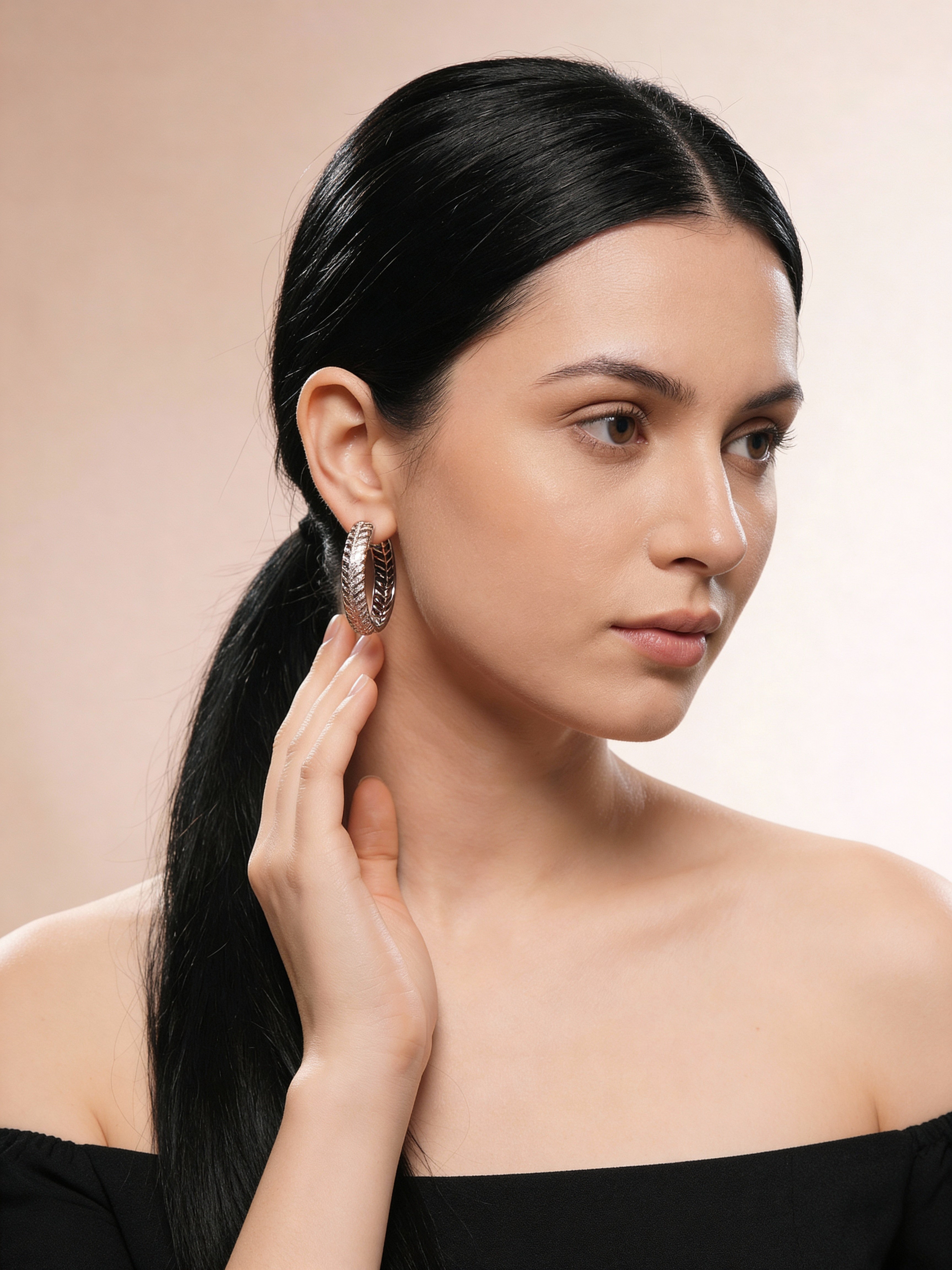 Silver Willow Hoops