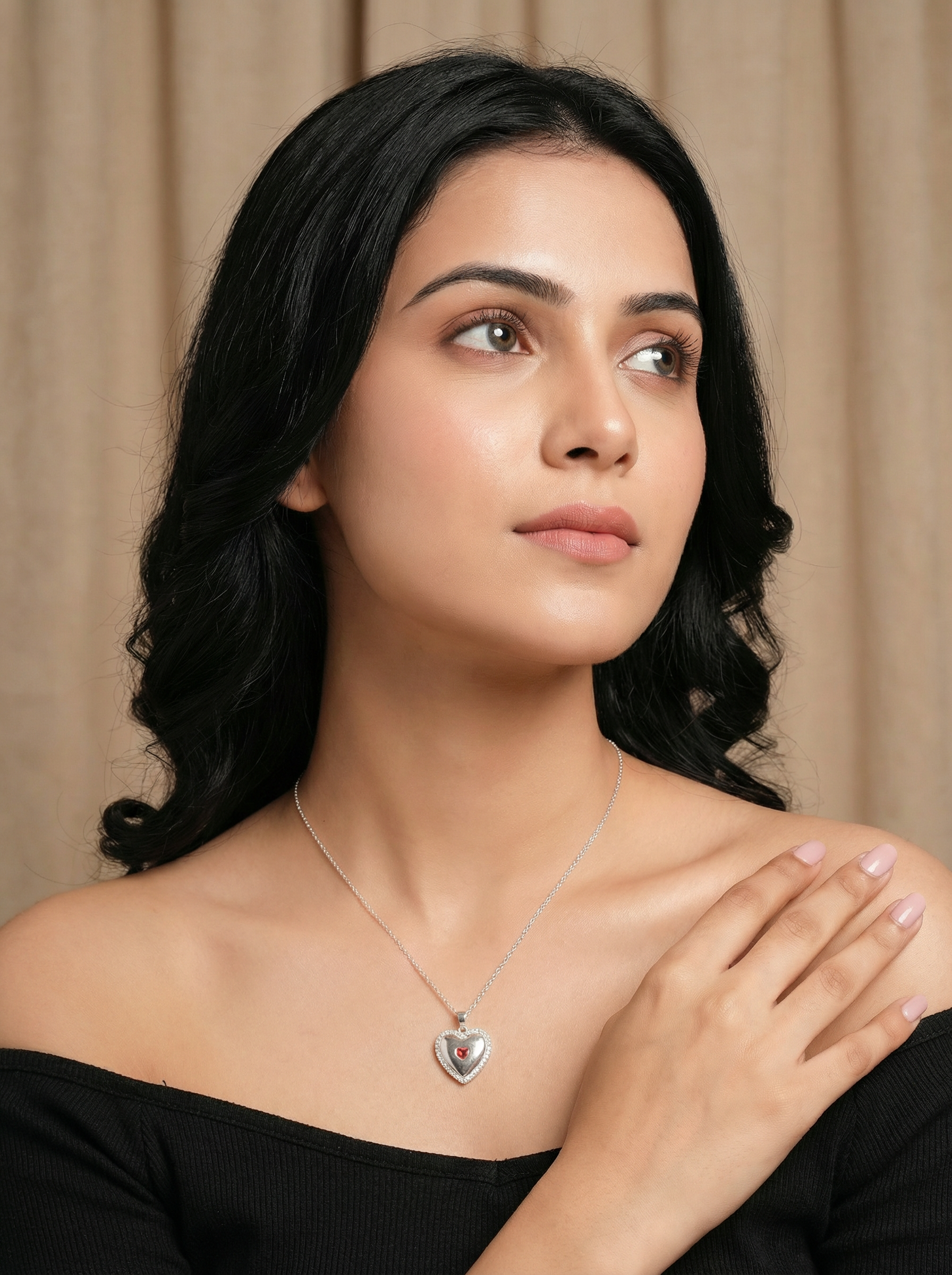 Ruby Kiss Heart Necklace