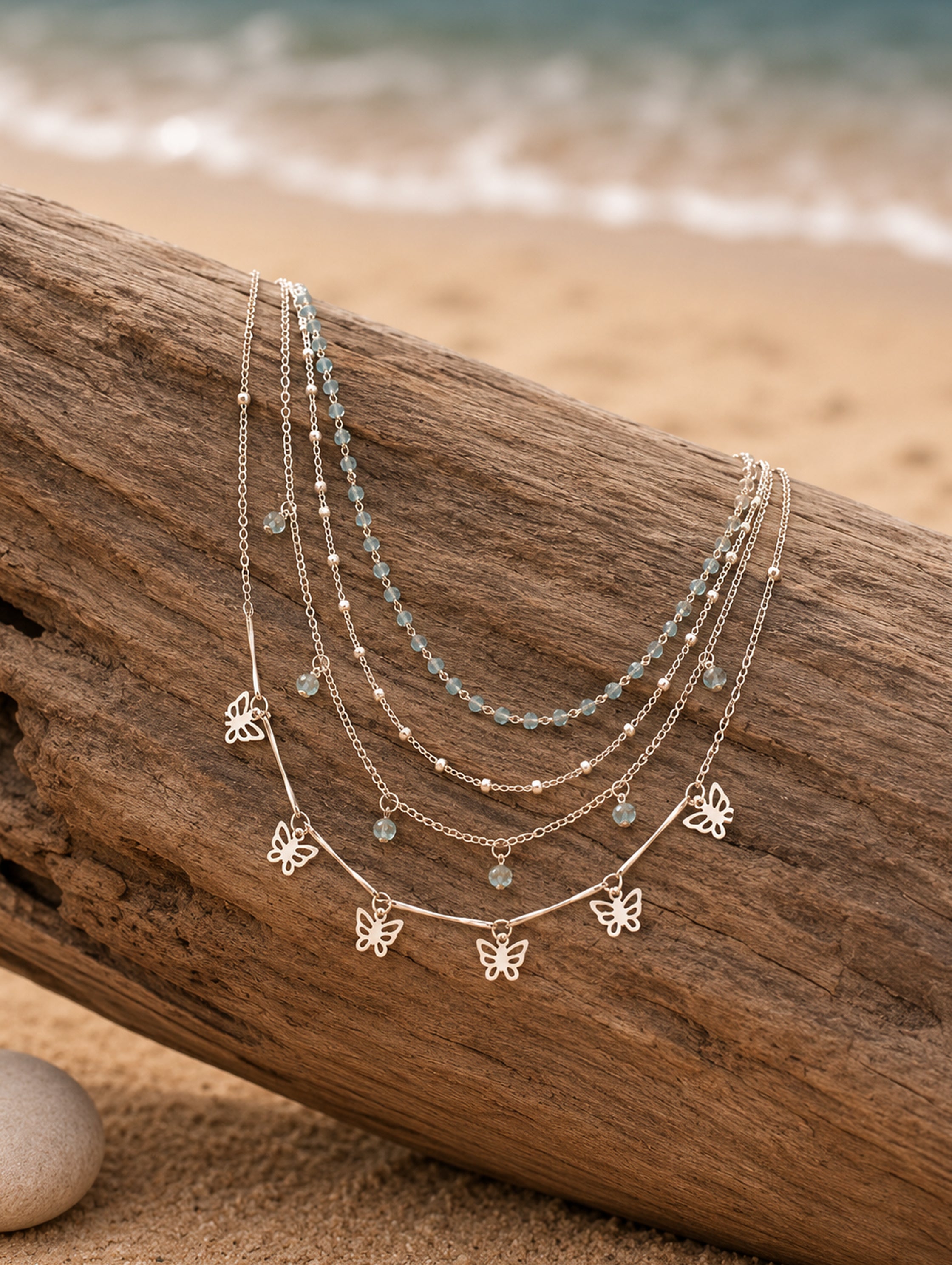 Butterfly Charm Layers Necklace